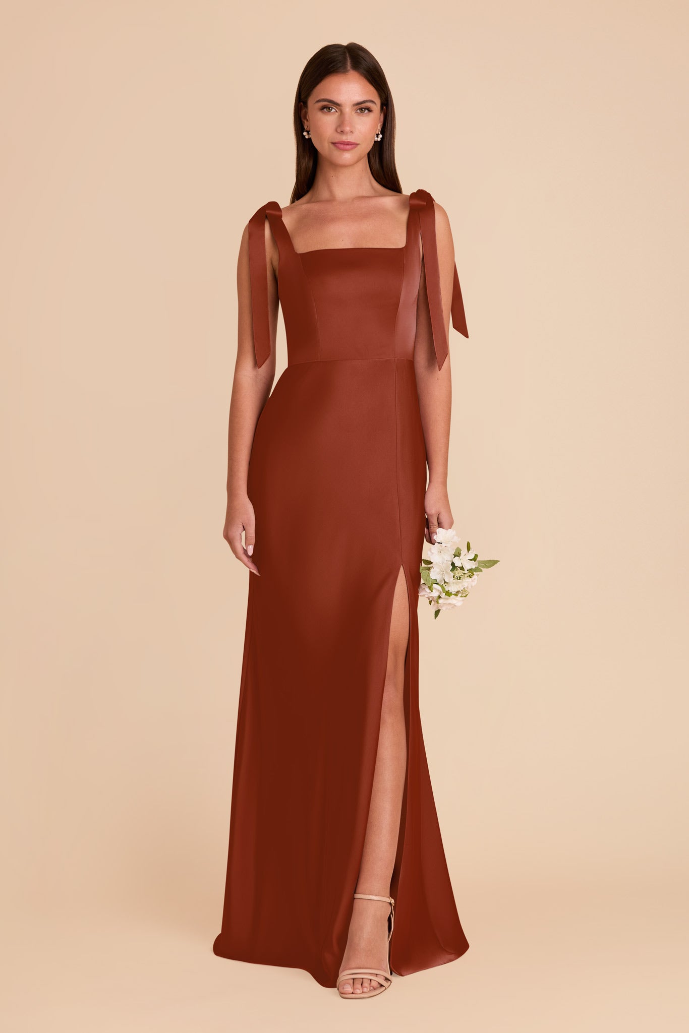 Convertible Satin Dress with Bows | Alex Auburn
