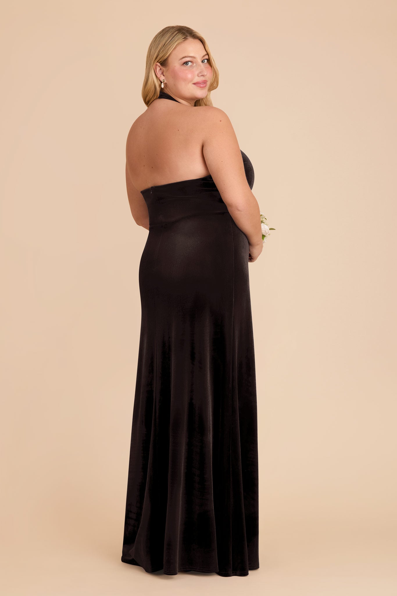 Velvet Halter Dress with Turtleneck | Daphne Espresso