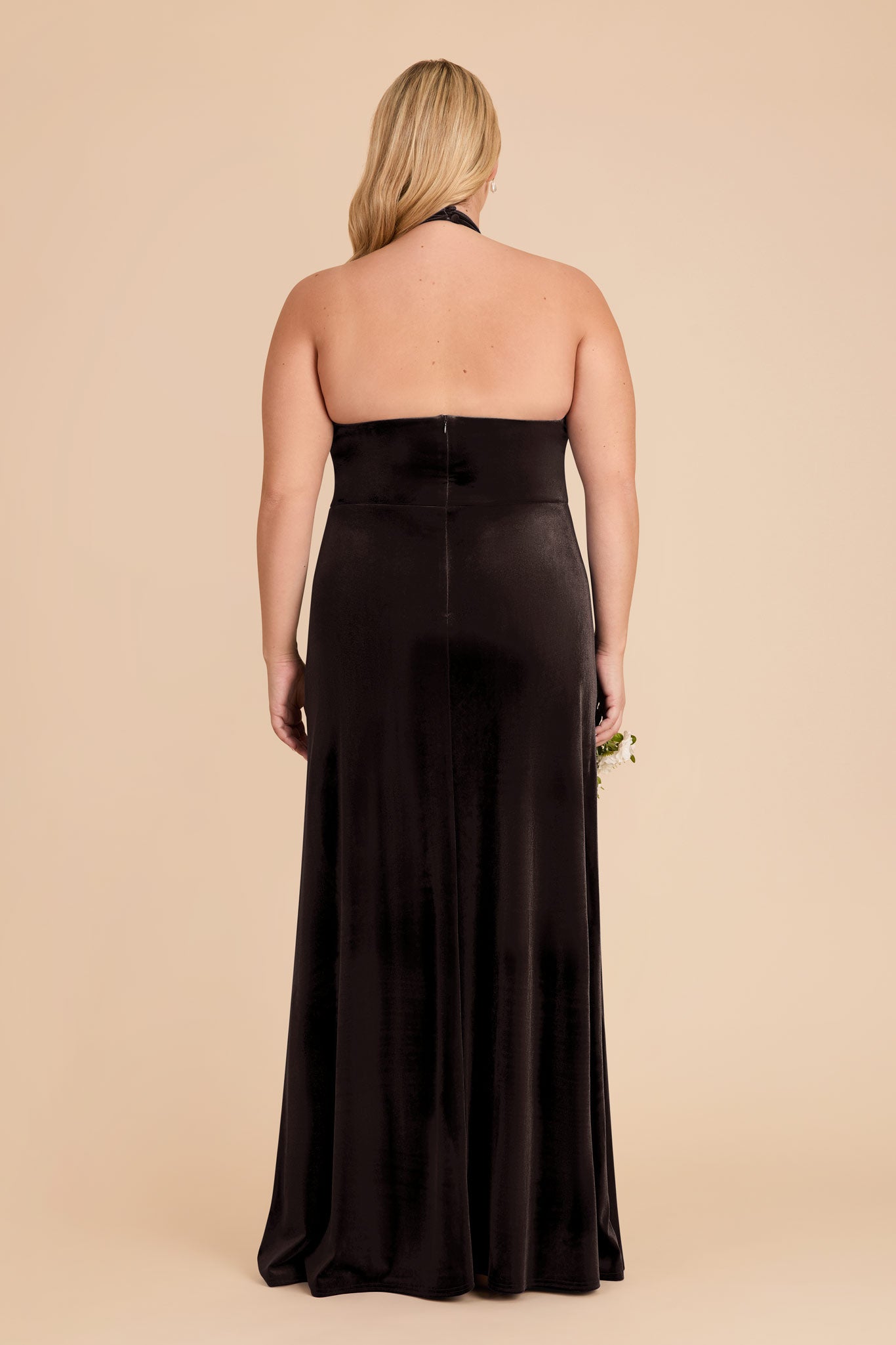 Velvet Halter Dress with Turtleneck | Daphne Espresso