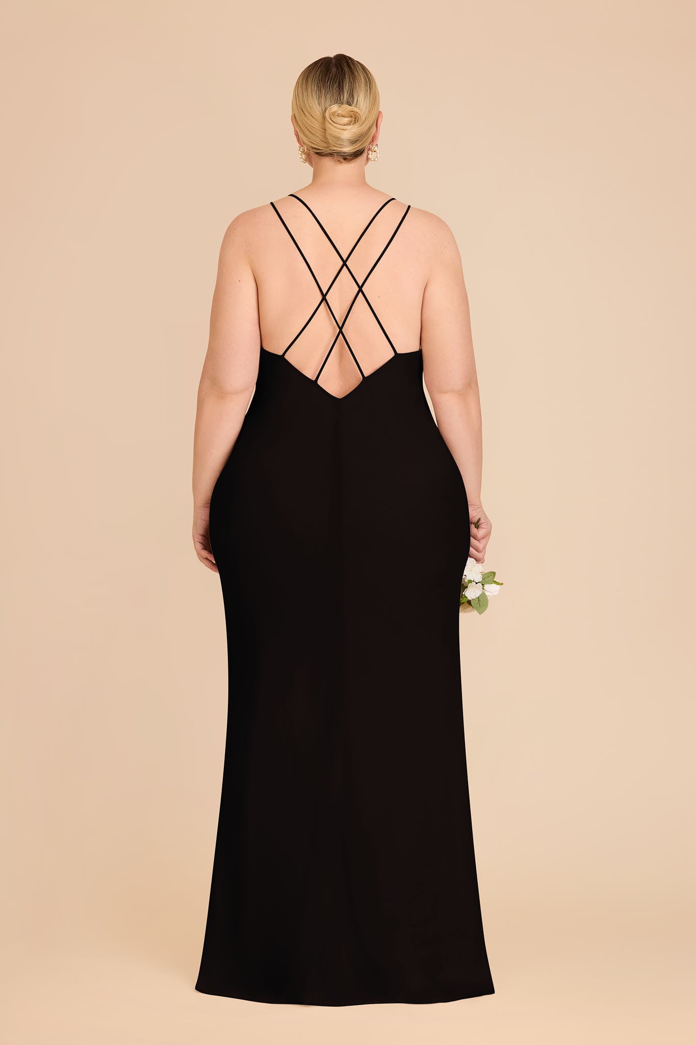 Chiffon V-Neck Slip Dress with Strappy Back | Dasha Black