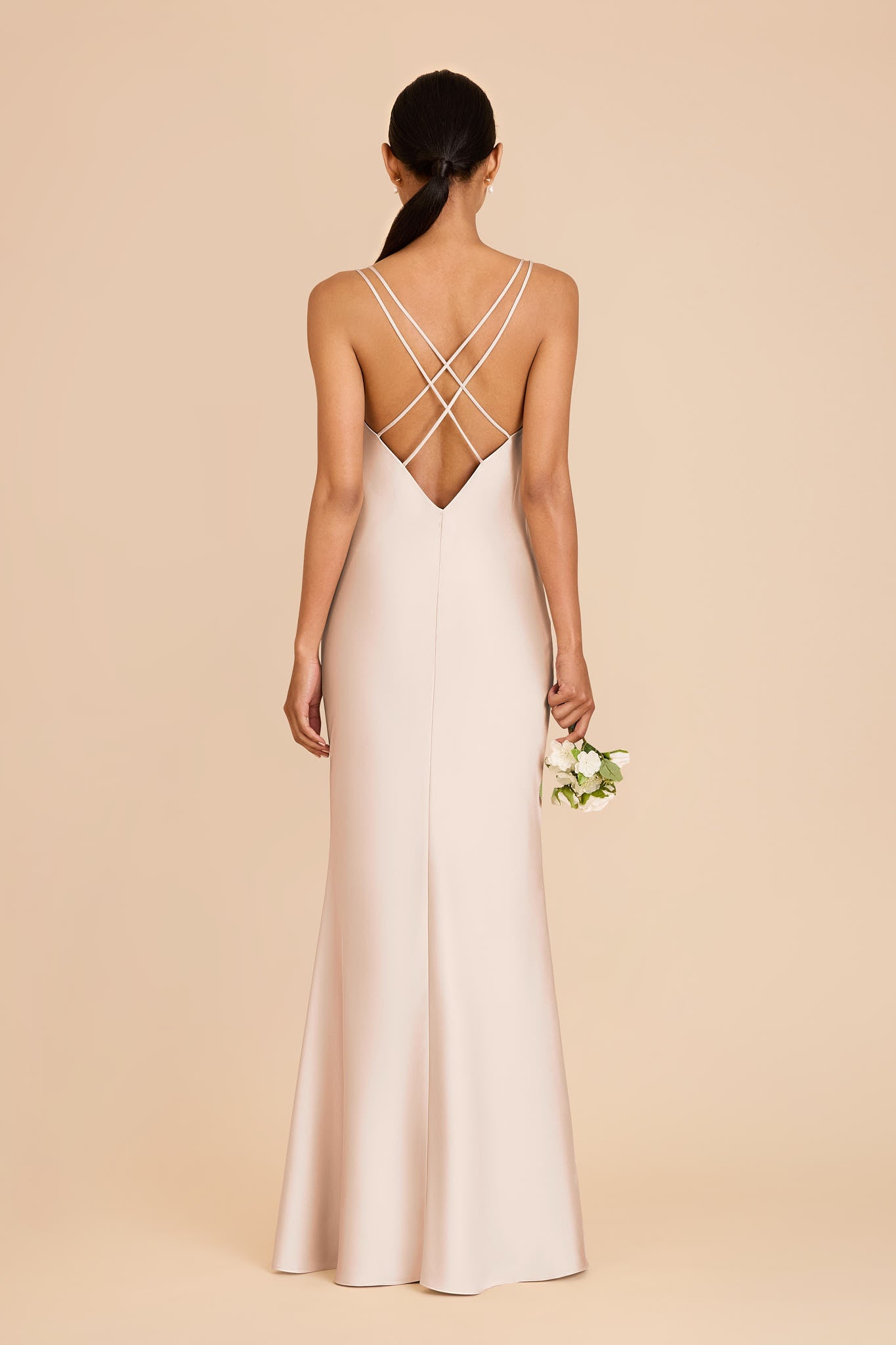 Matte Satin Slip Dress with V-Neck & Strappy Back | Dasha