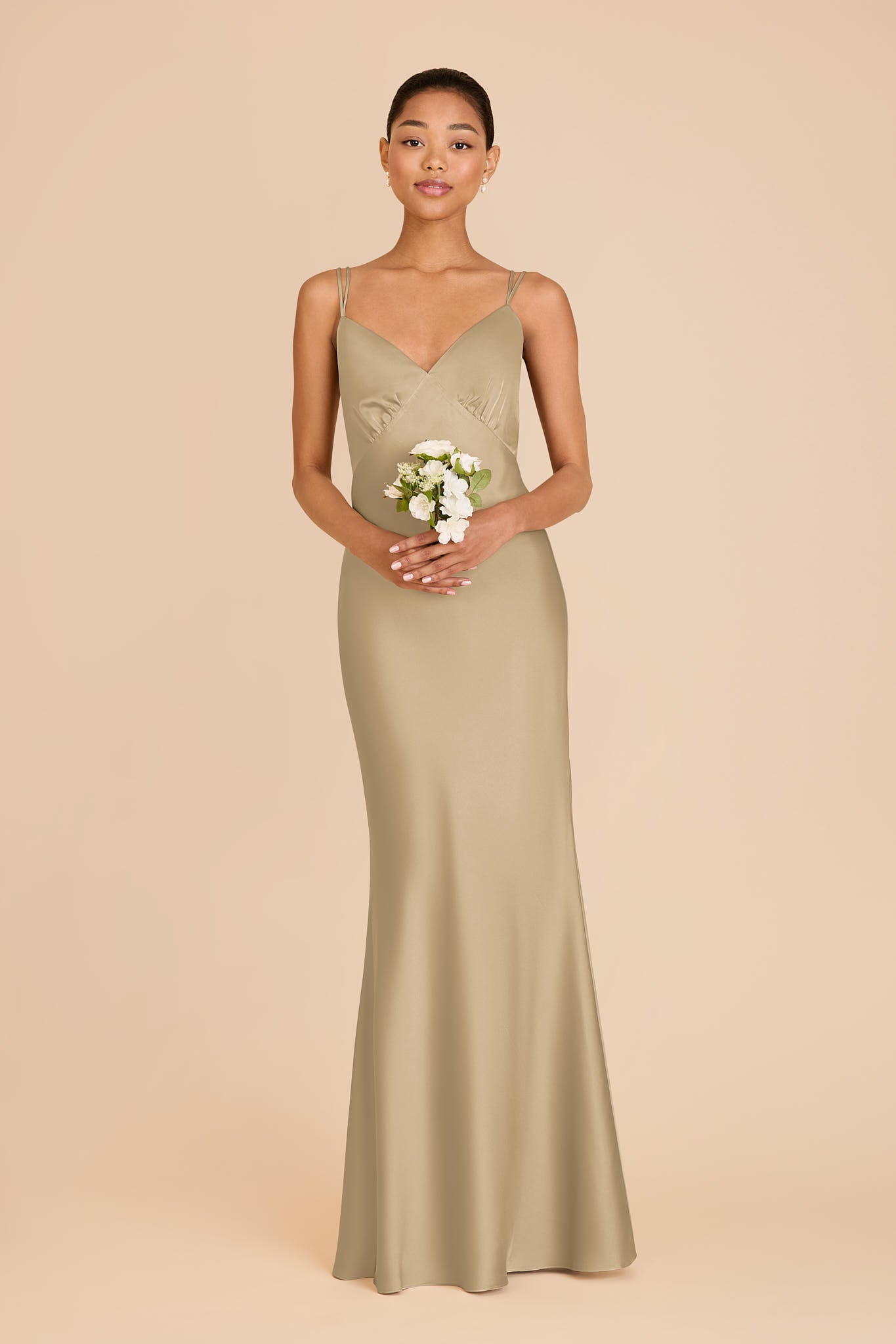 Matte Satin Slip Dress with V-Neck & Strappy Back | Dasha