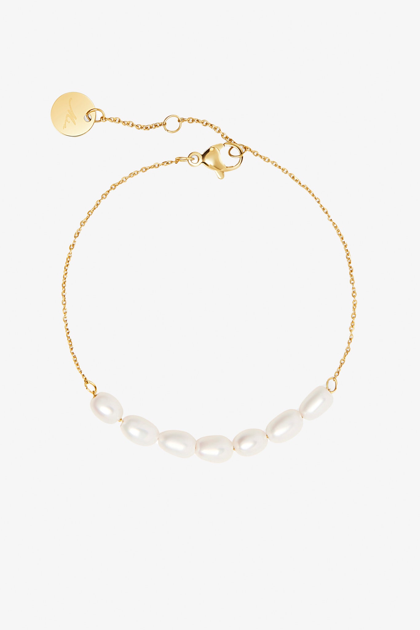 Gold Pearl Bracelet with Lobster Clasp | Mia Bijoux