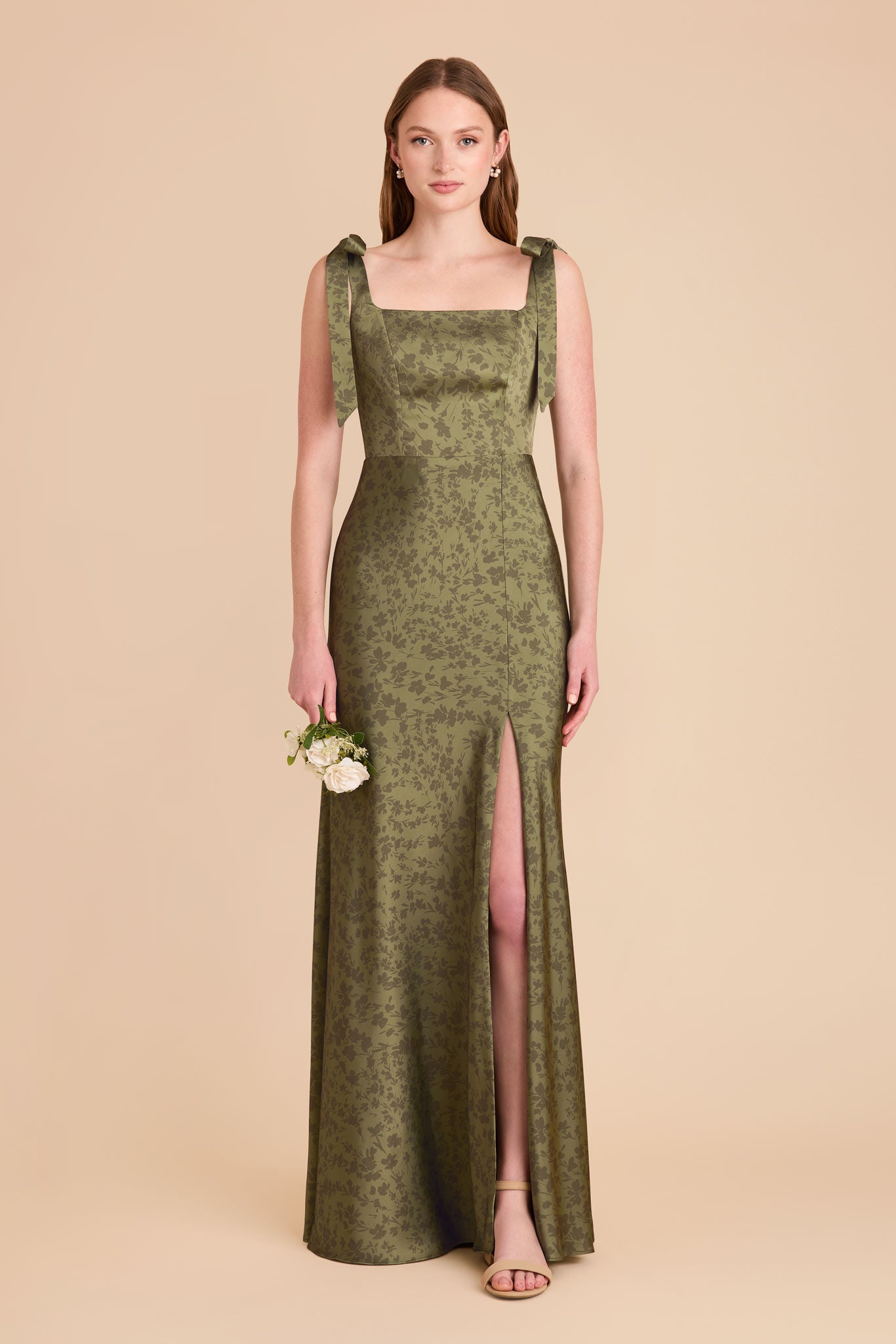 Convertible Dress with Bows | Alex Matte Satin Floral
