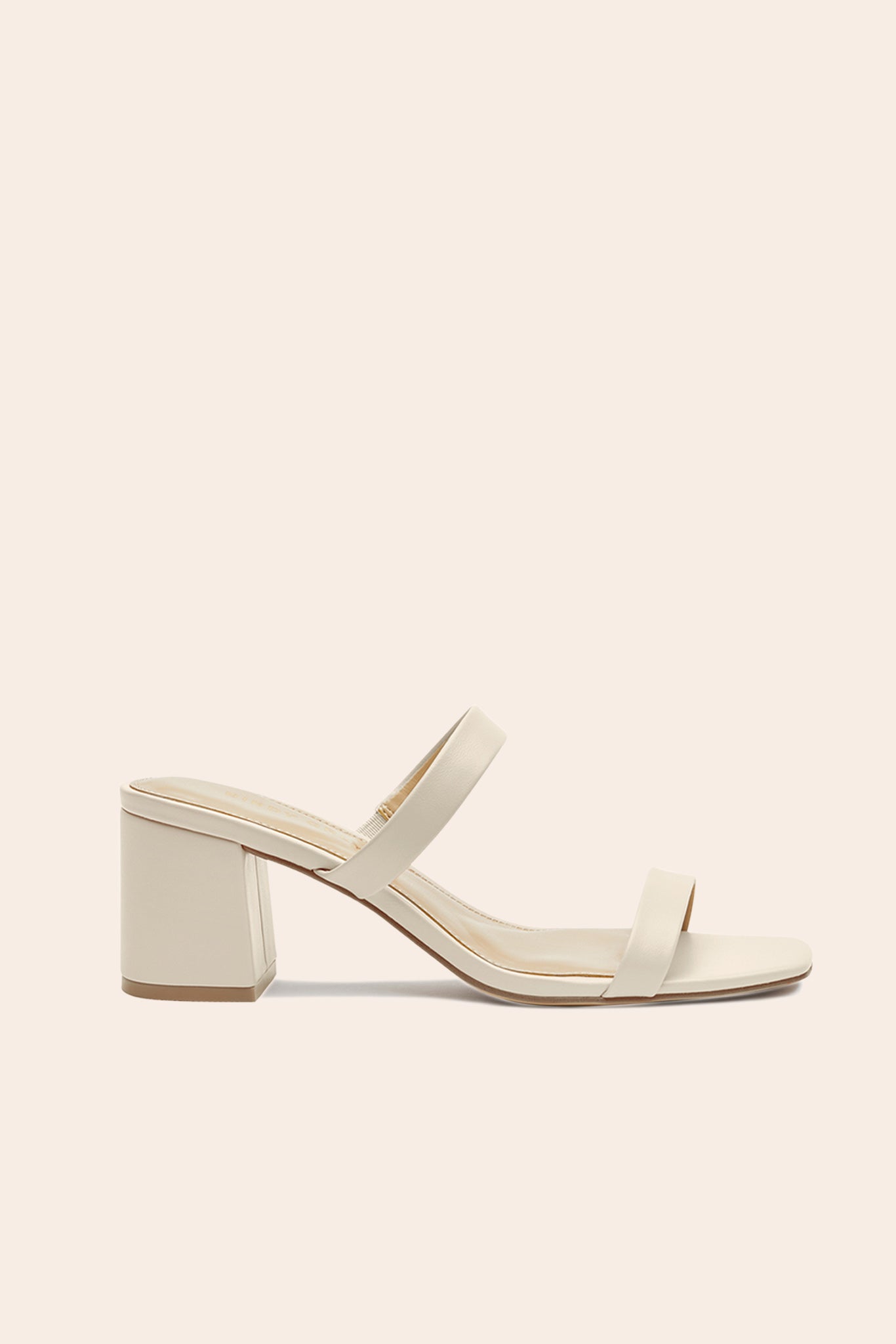 Chunky Heel Bridesmaid Shoes - Alby Low Almond | Double-Strap Slip-On