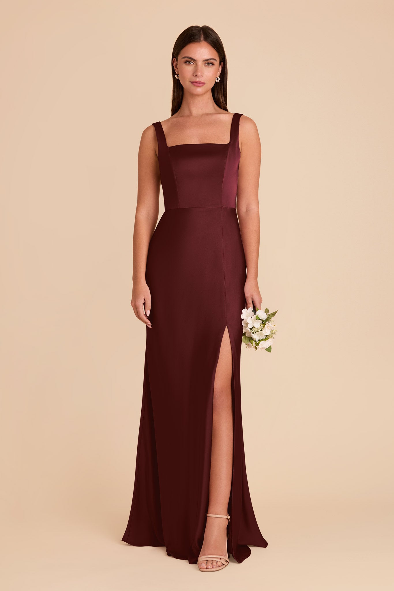 Convertible Satin Dress with Bows | Alex Cabernet