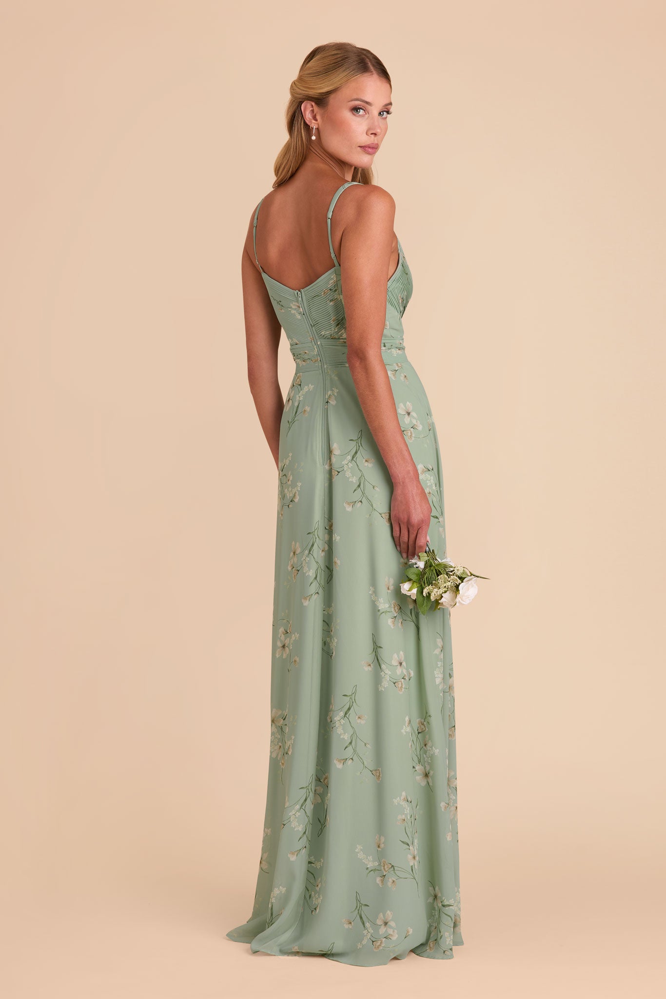Chiffon A-Line Dress with V-Neck & Slit | Sage Le Fleur
