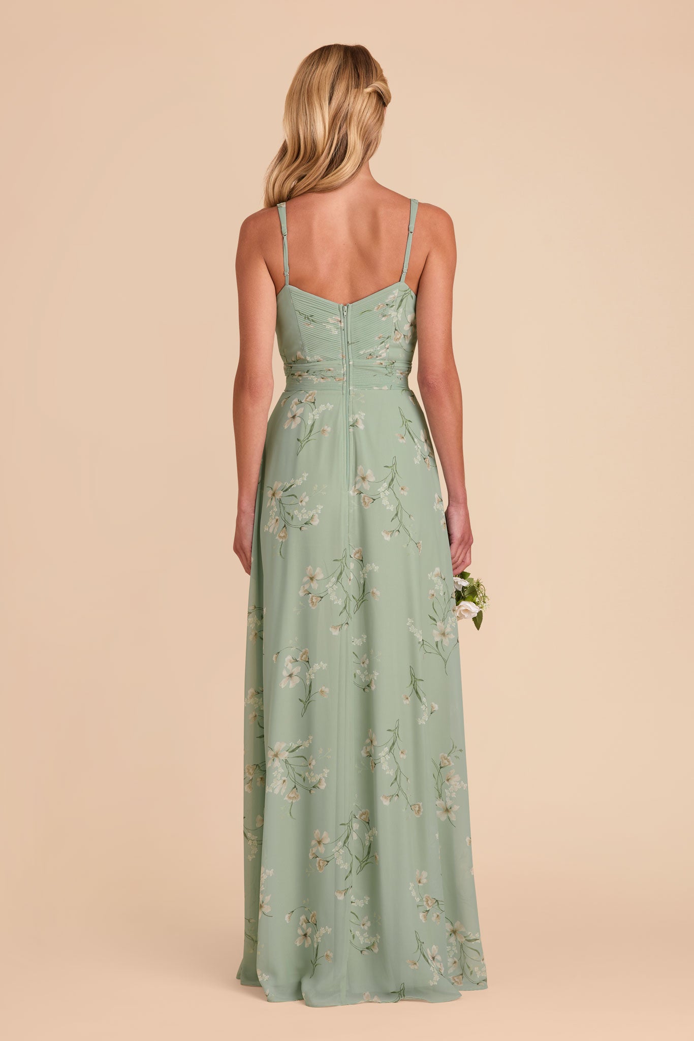 Chiffon A-Line Dress with V-Neck & Slit | Sage Le Fleur