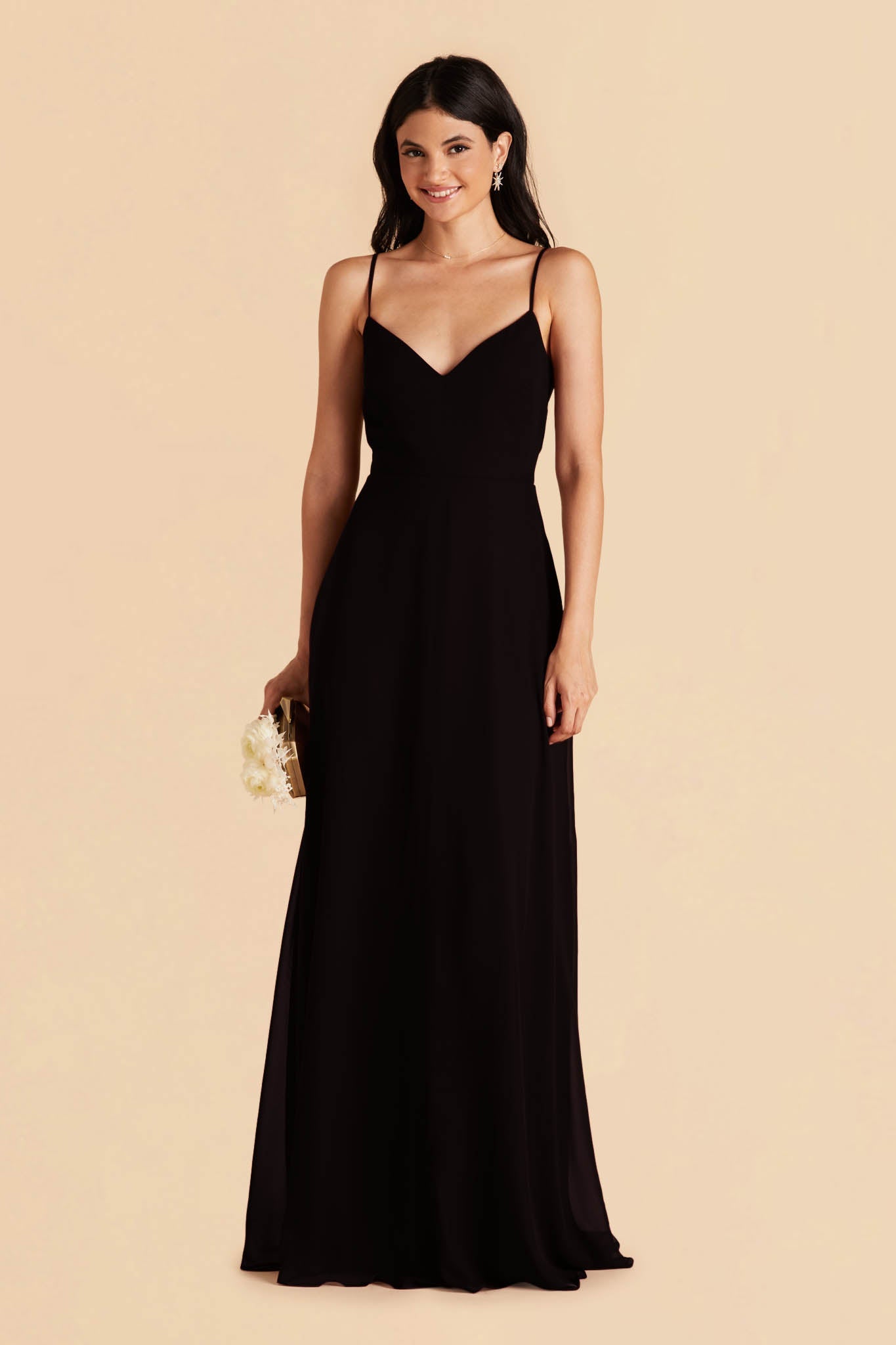 Convertible Bridesmaid Dress with Detachable Sleeves | Devin - Black