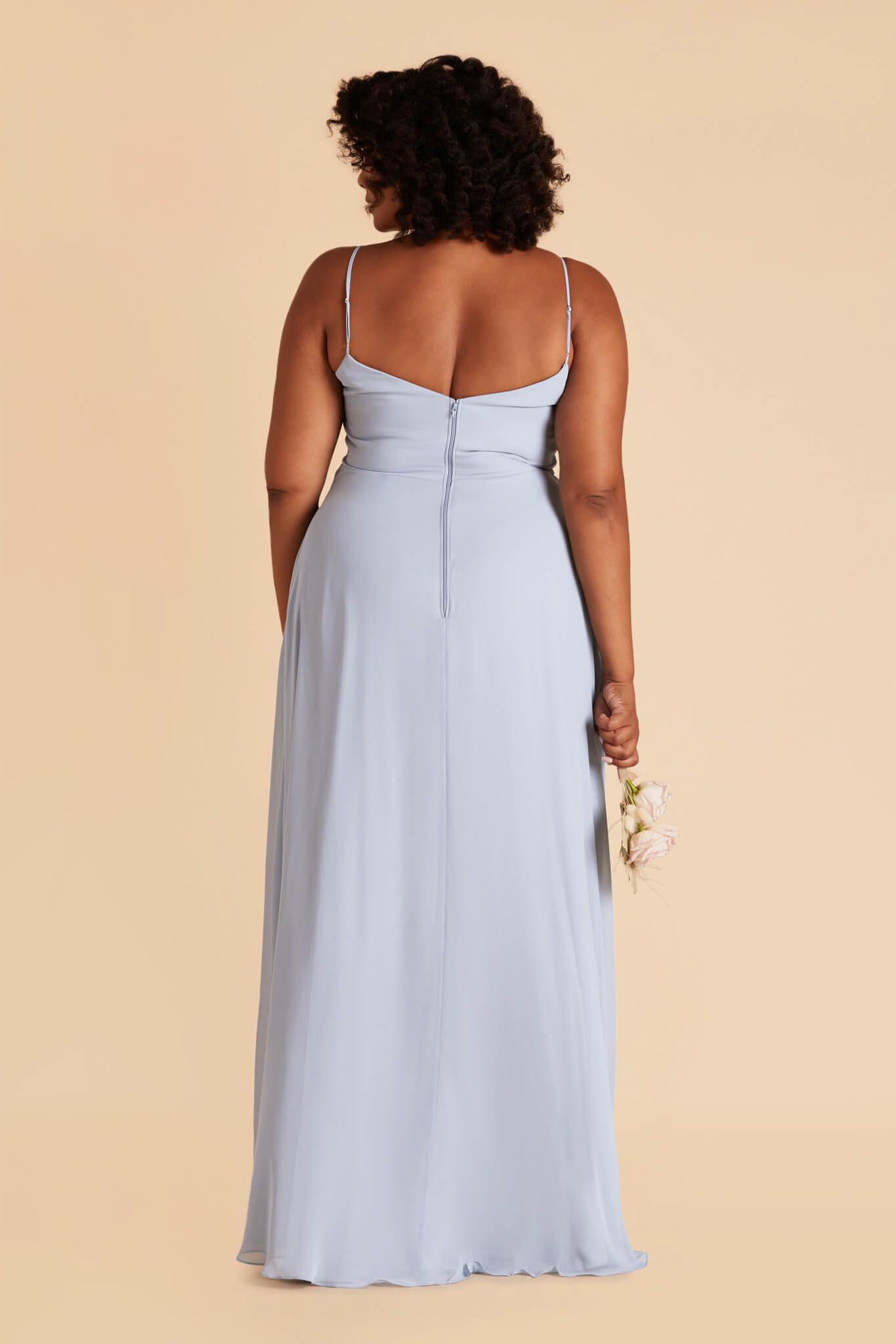 Convertible Bridesmaid Dress with Detachable Sleeves | Devin Ice Blue