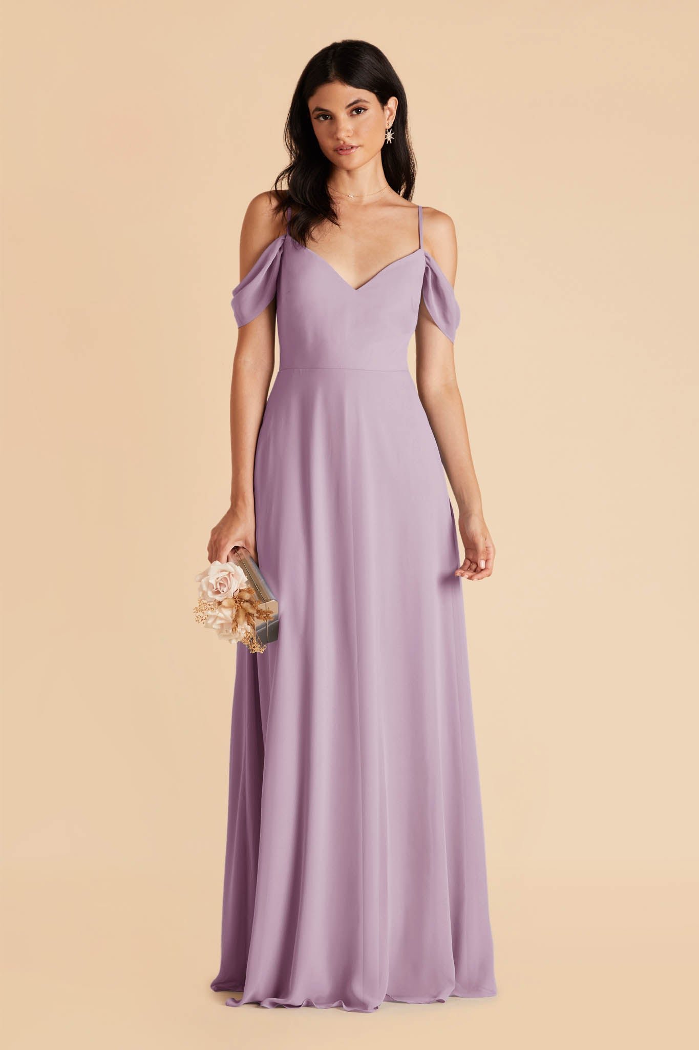Convertible Bridesmaid Dress with Detachable Sleeves | Devin Lavender