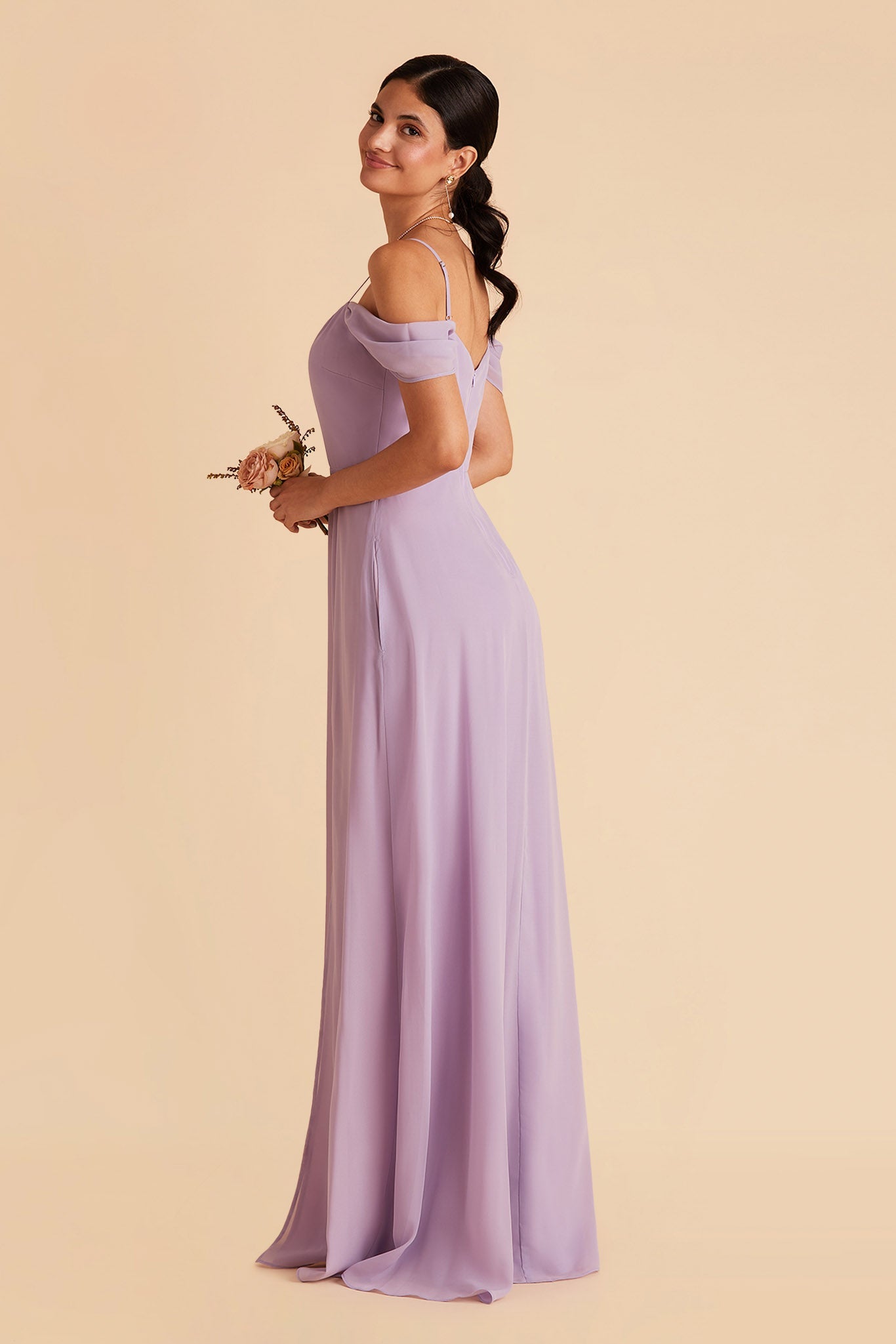 Convertible Bridesmaid Dress with Detachable Sleeves | Devin Lavender