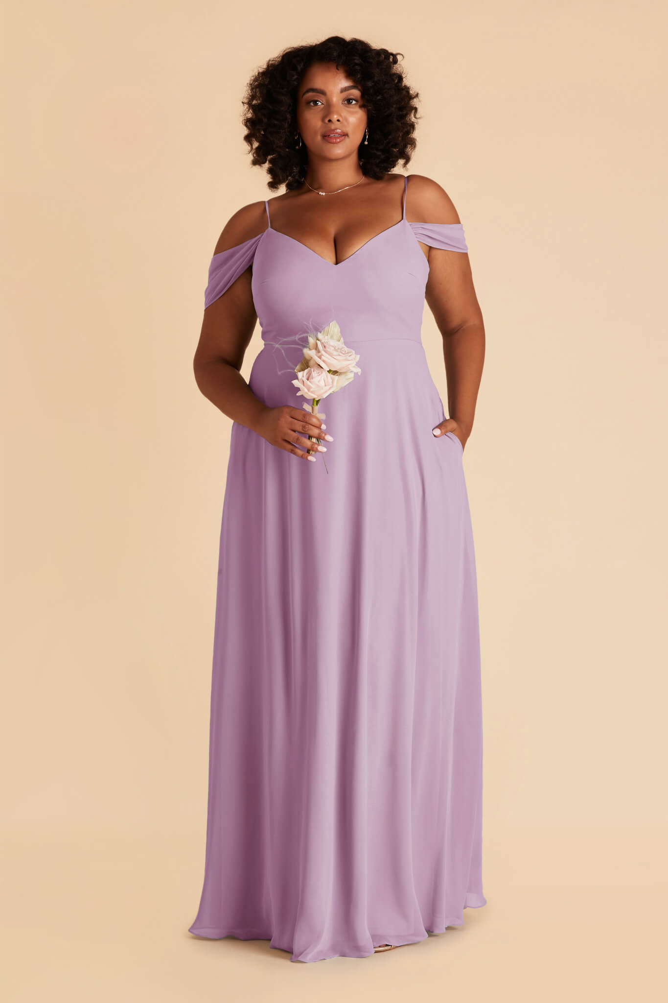 Convertible Bridesmaid Dress with Detachable Sleeves | Devin Lavender