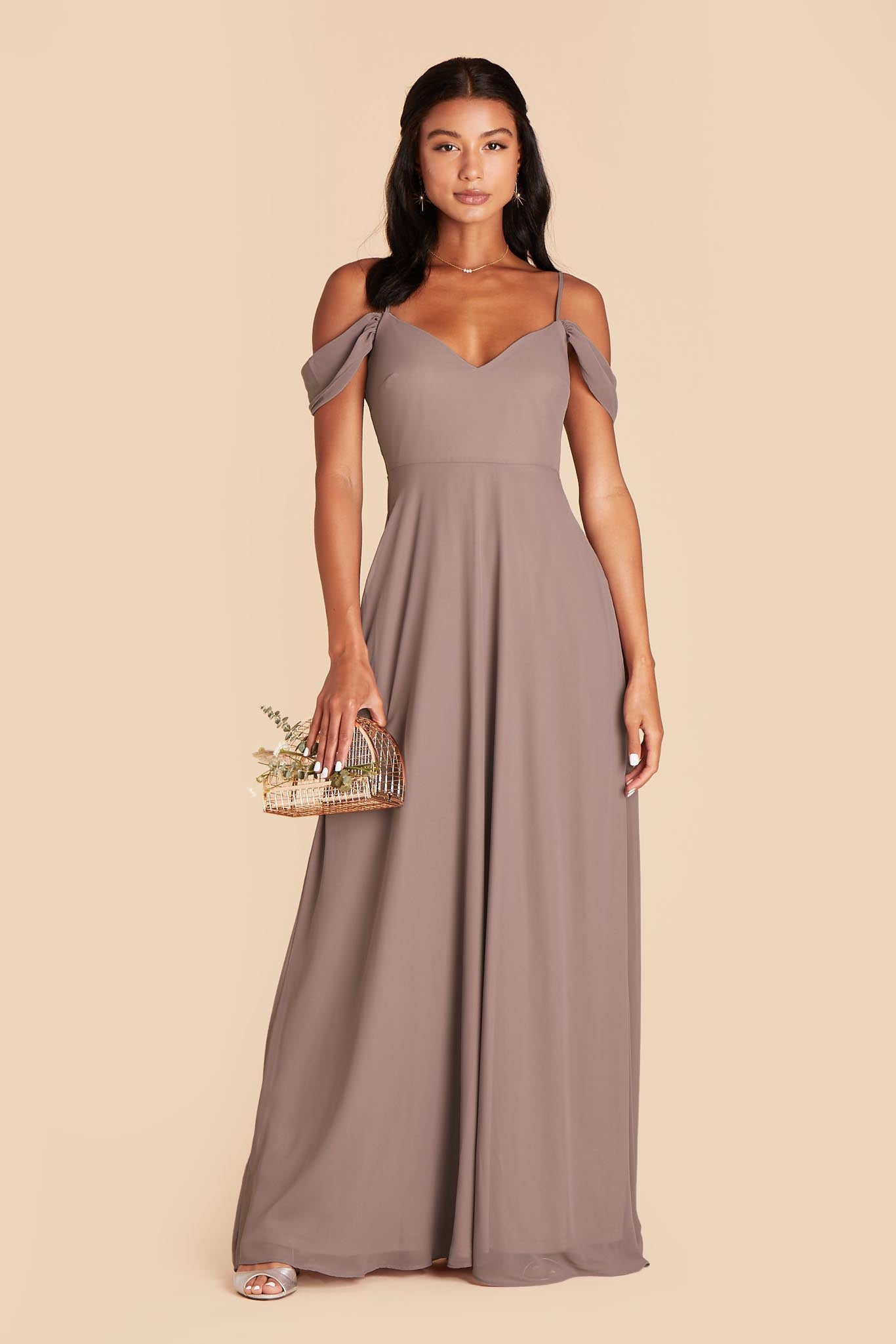 Convertible Bridesmaid Dress with Detachable Sleeves | Devin - Toffee