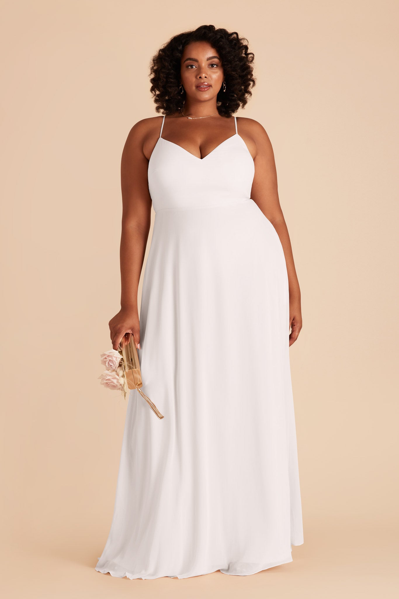 Convertible Bridesmaid Dress with Detachable Sleeves | Devin - White