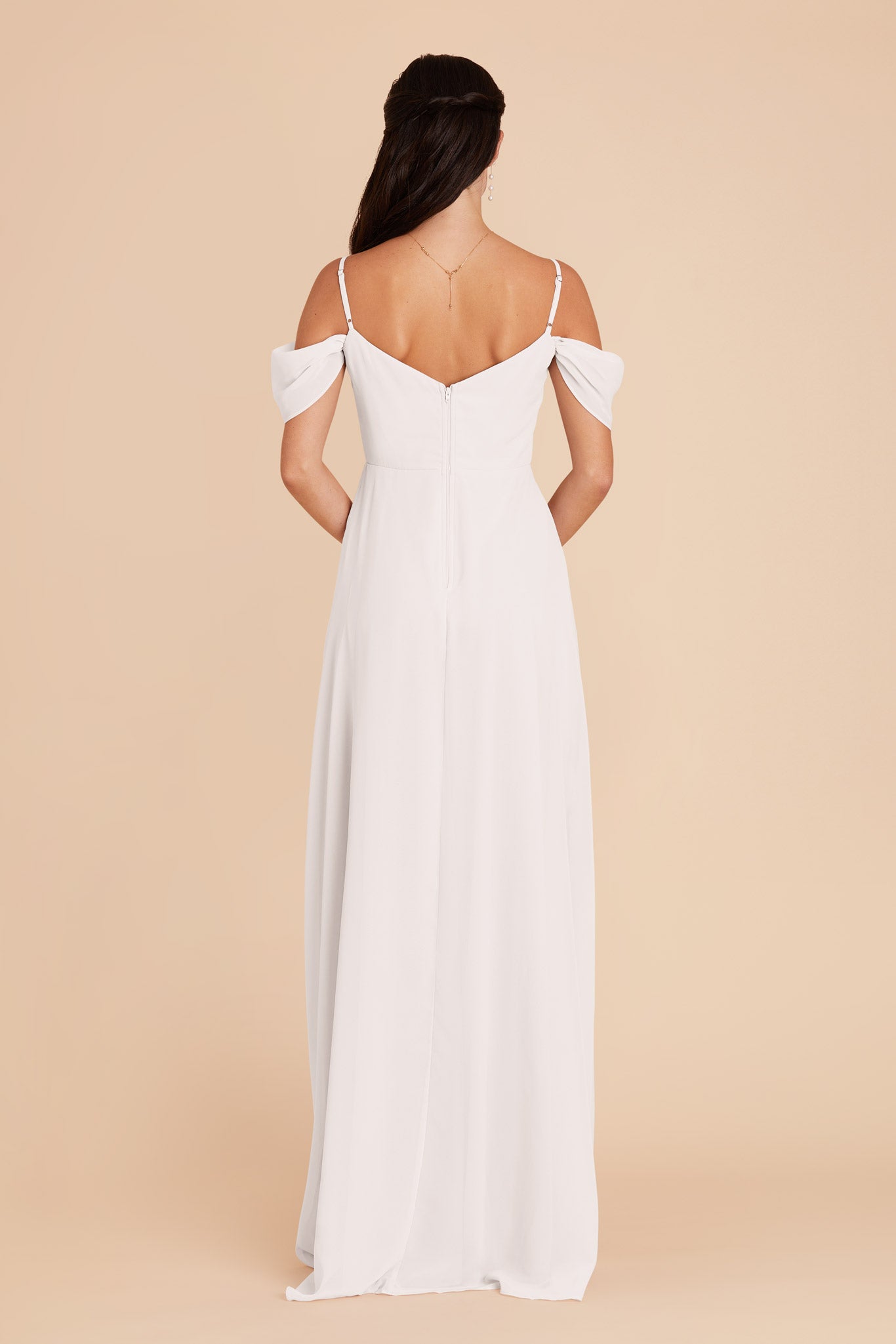 Convertible Bridesmaid Dress with Detachable Sleeves | Devin - White