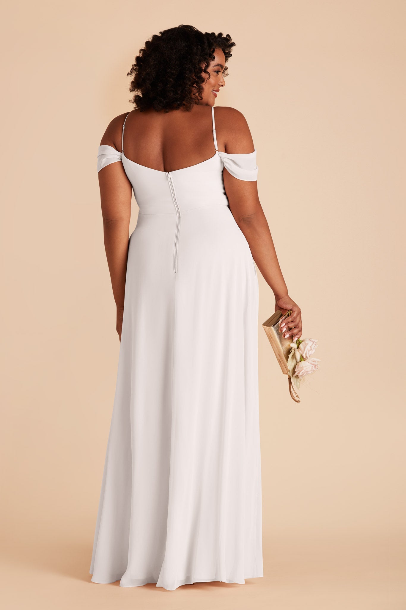 Convertible Bridesmaid Dress with Detachable Sleeves | Devin - White