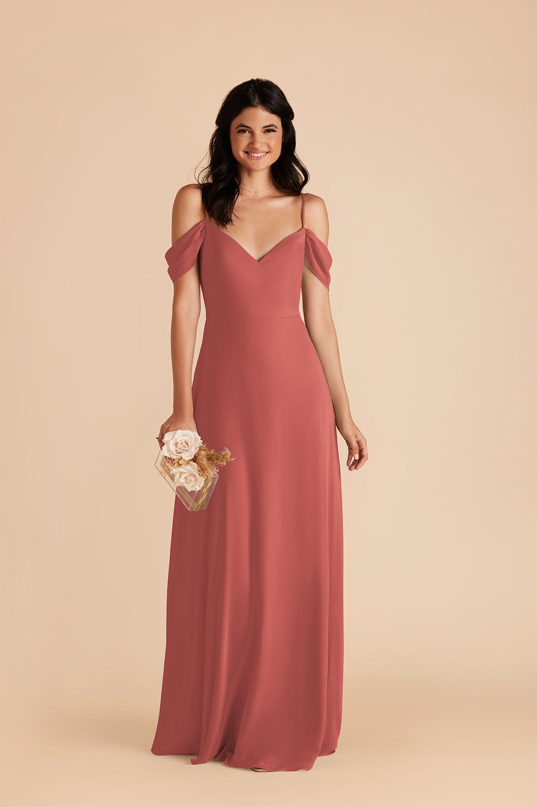 Convertible Bridesmaid Dress with Detachable Sleeves | Devin Wild Rose