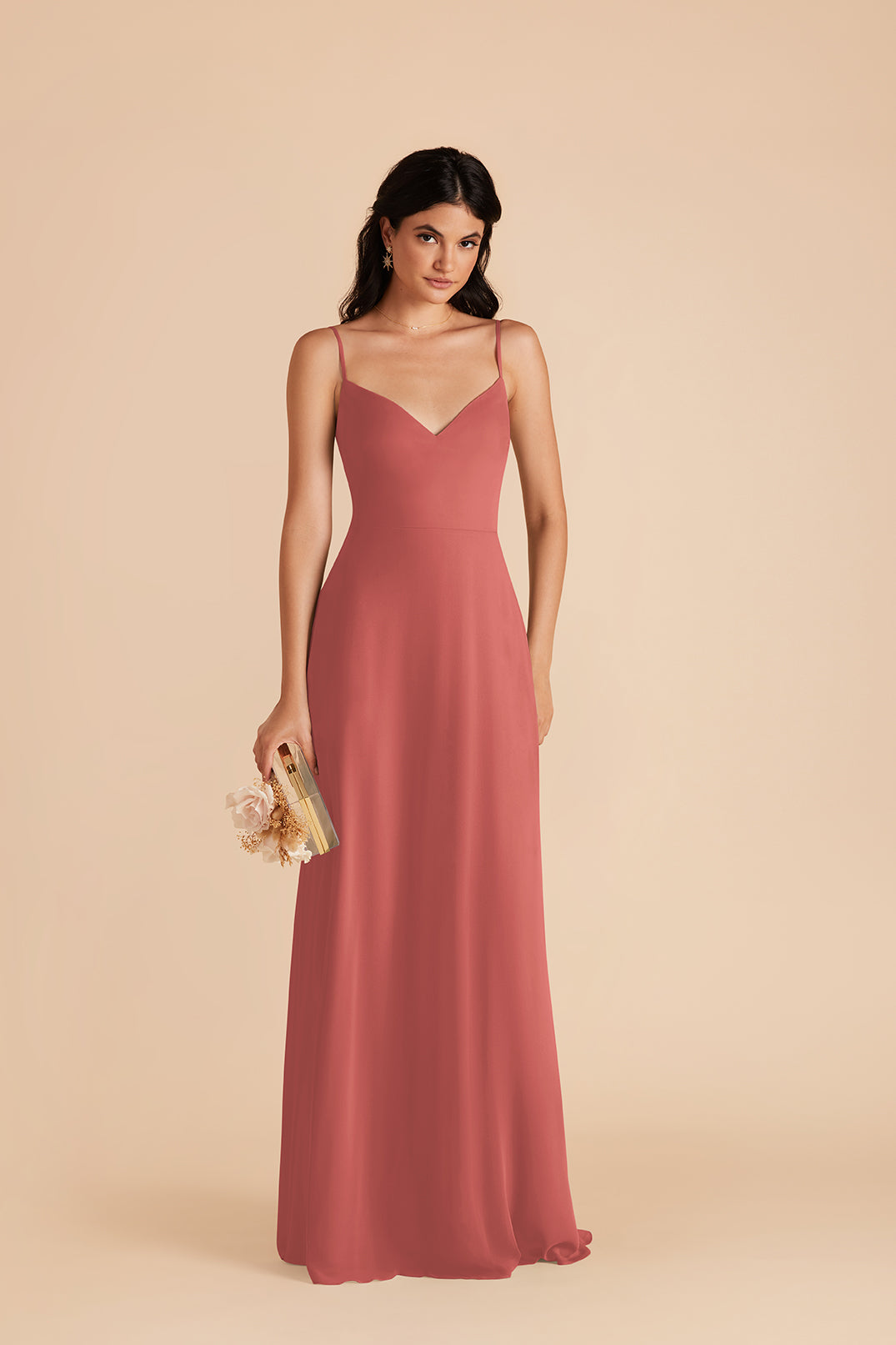 Convertible Bridesmaid Dress with Detachable Sleeves | Devin Wild Rose