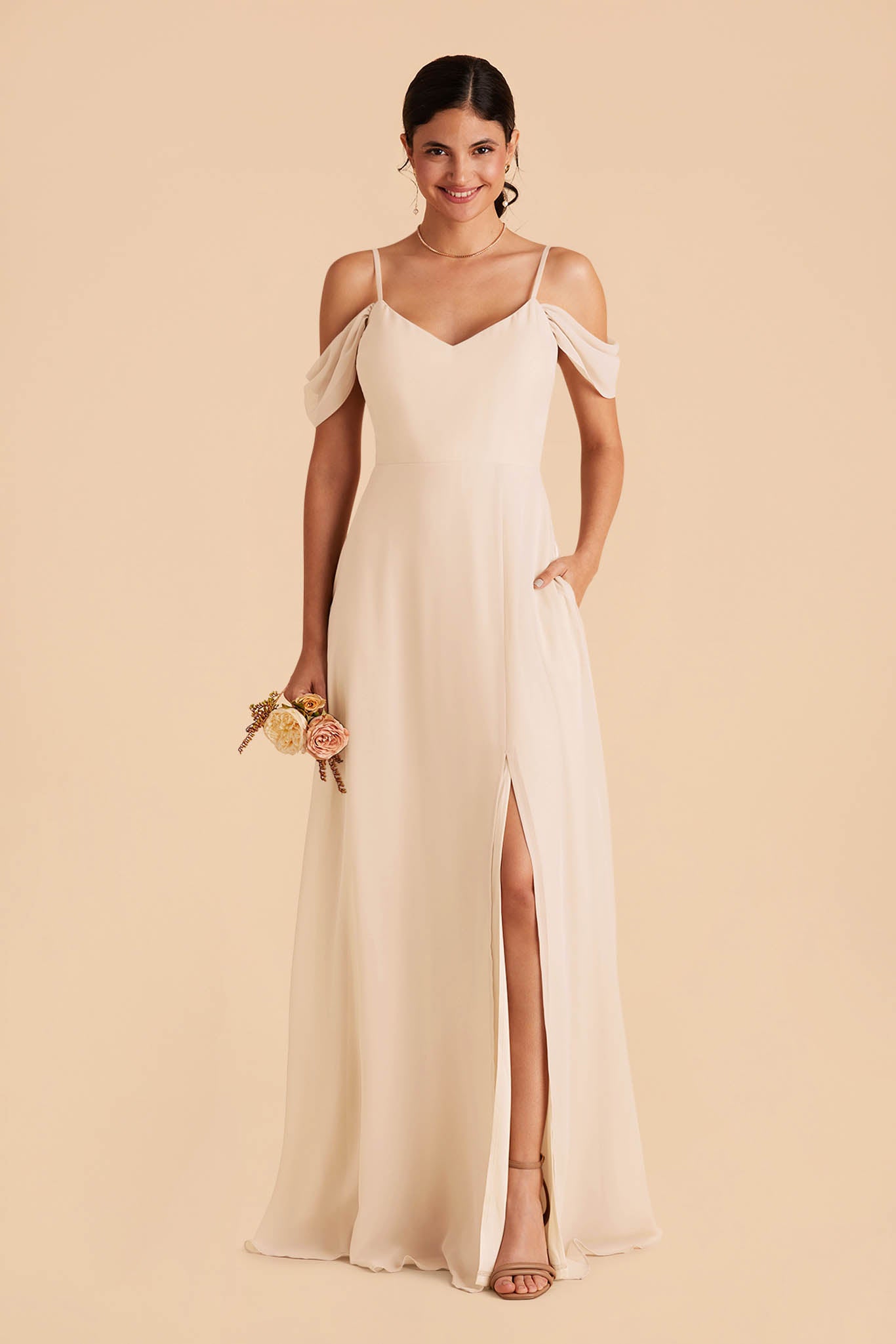 Convertible Bridesmaid Dress with Detachable Sleeves | Devin Champagne