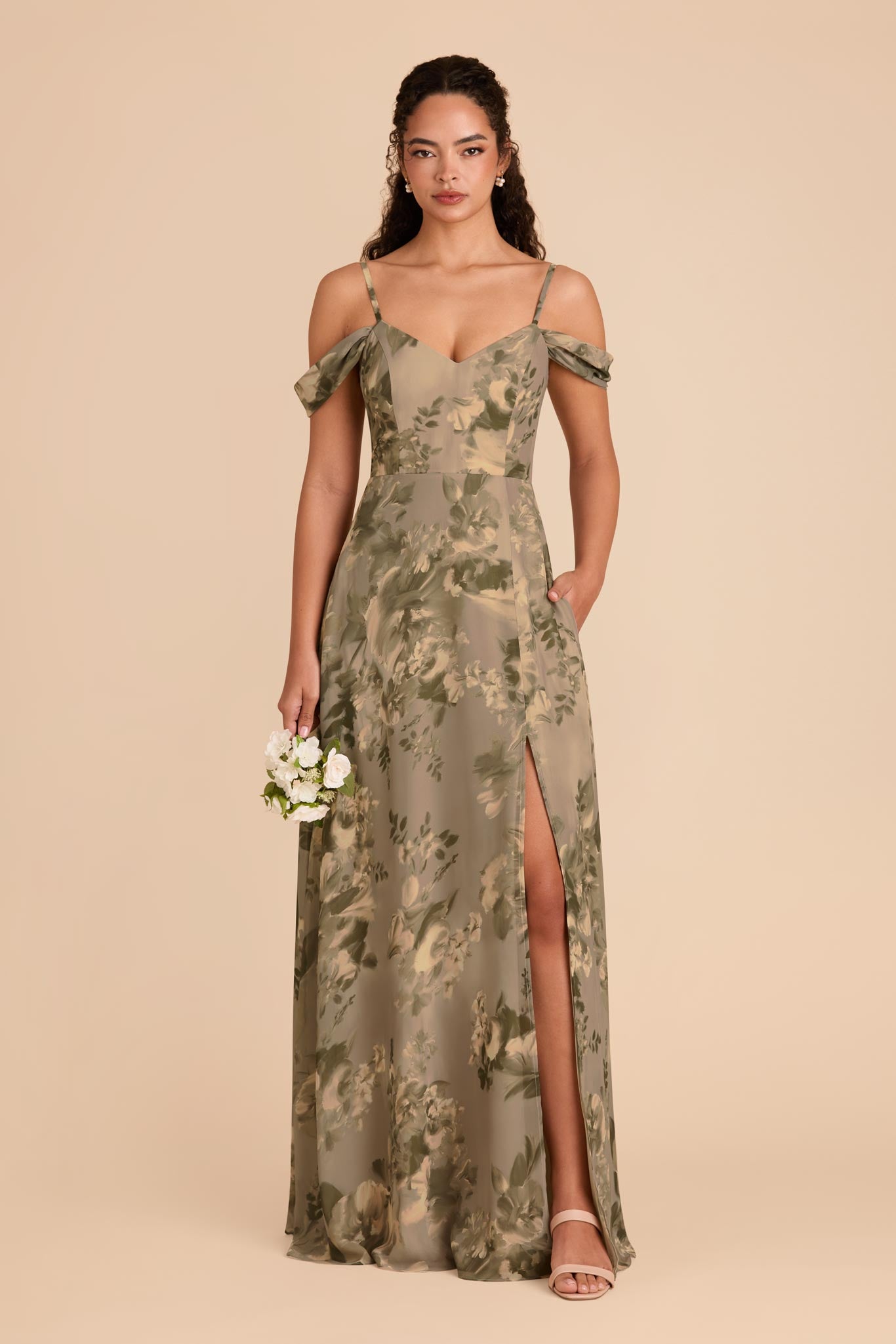 Convertible Bridesmaid Dress with Detachable Sleeves | Doe Painted Botanics