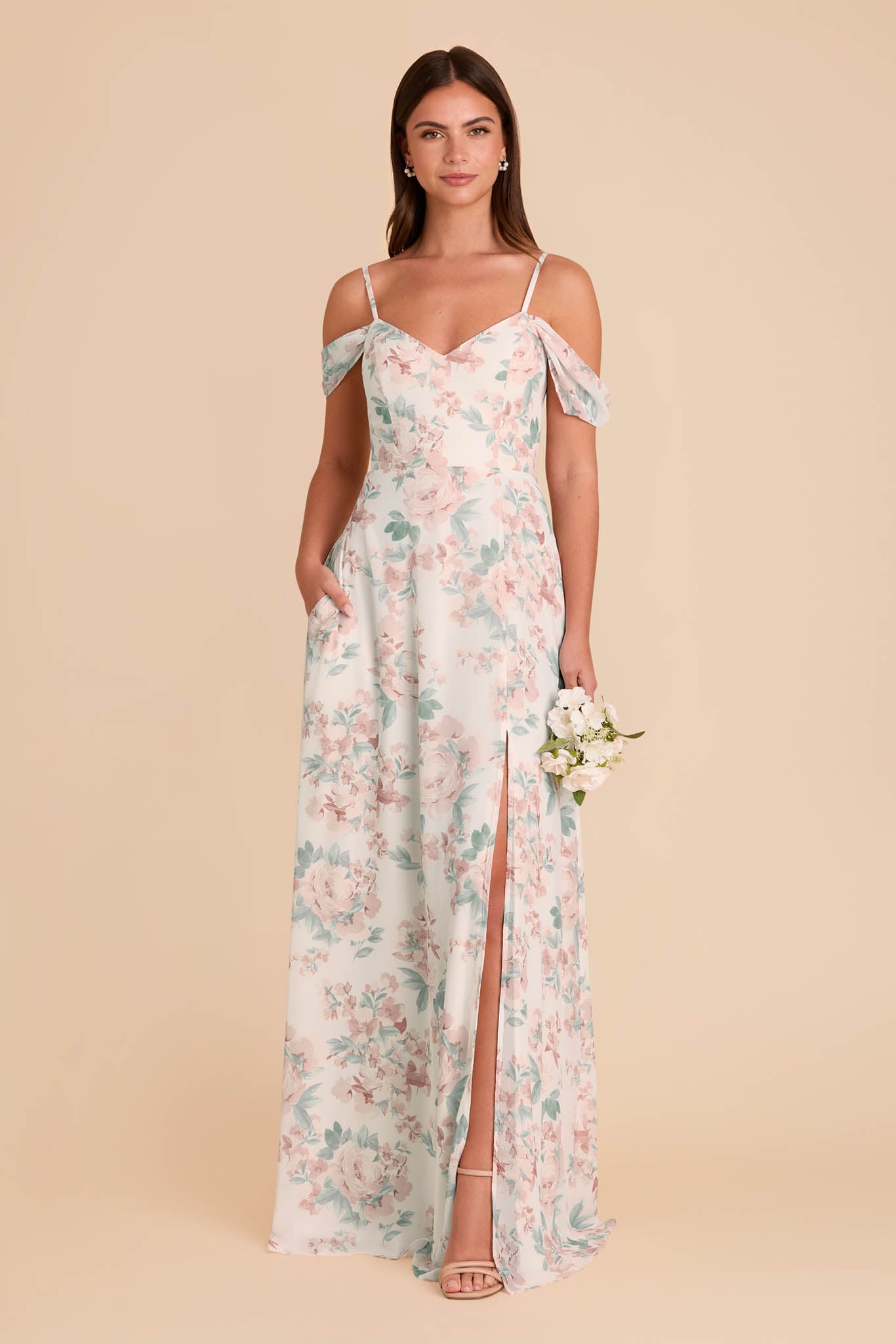 Convertible Bridesmaid Dress with Detachable Sleeves | Devin