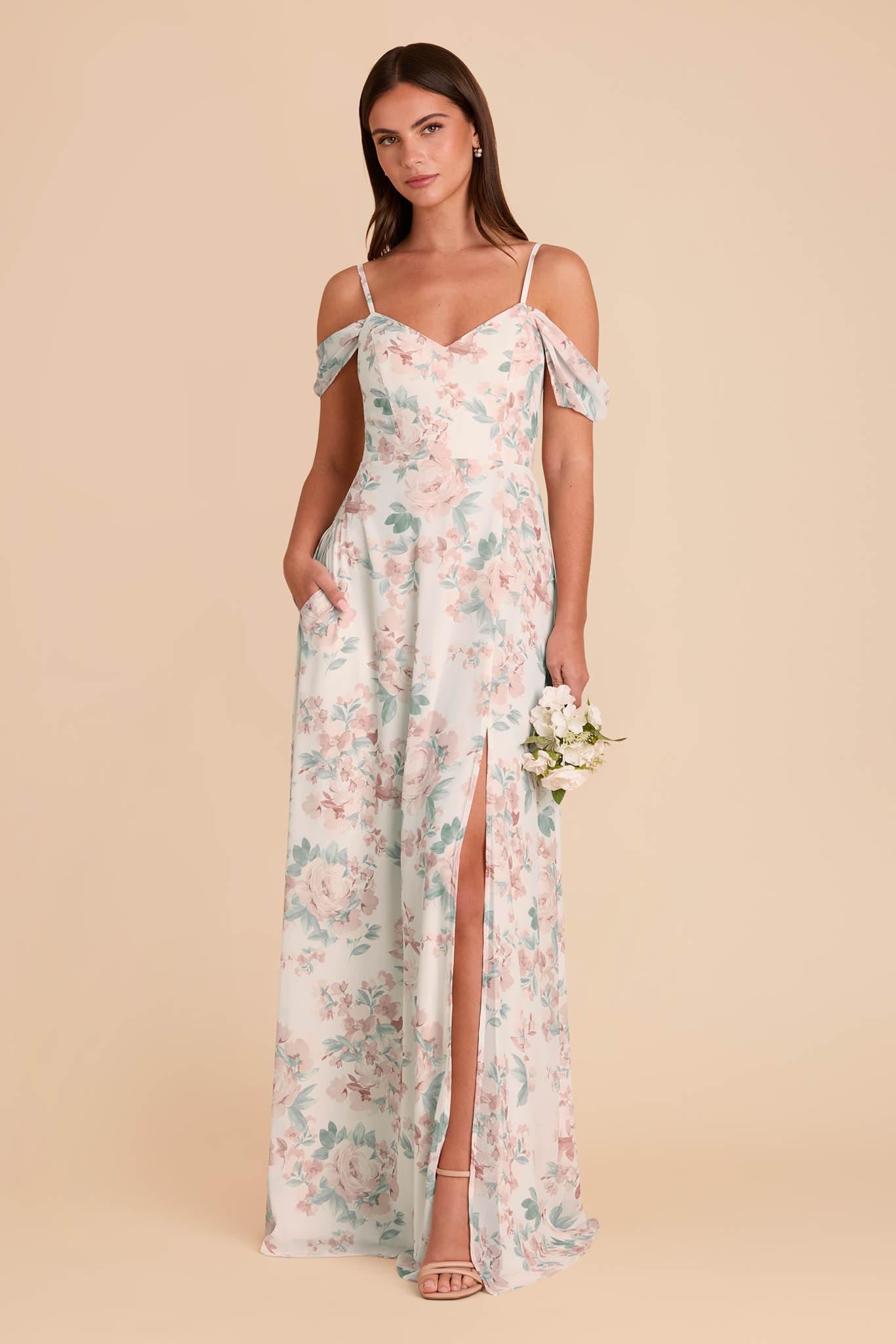 Convertible Bridesmaid Dress with Detachable Sleeves | Devin