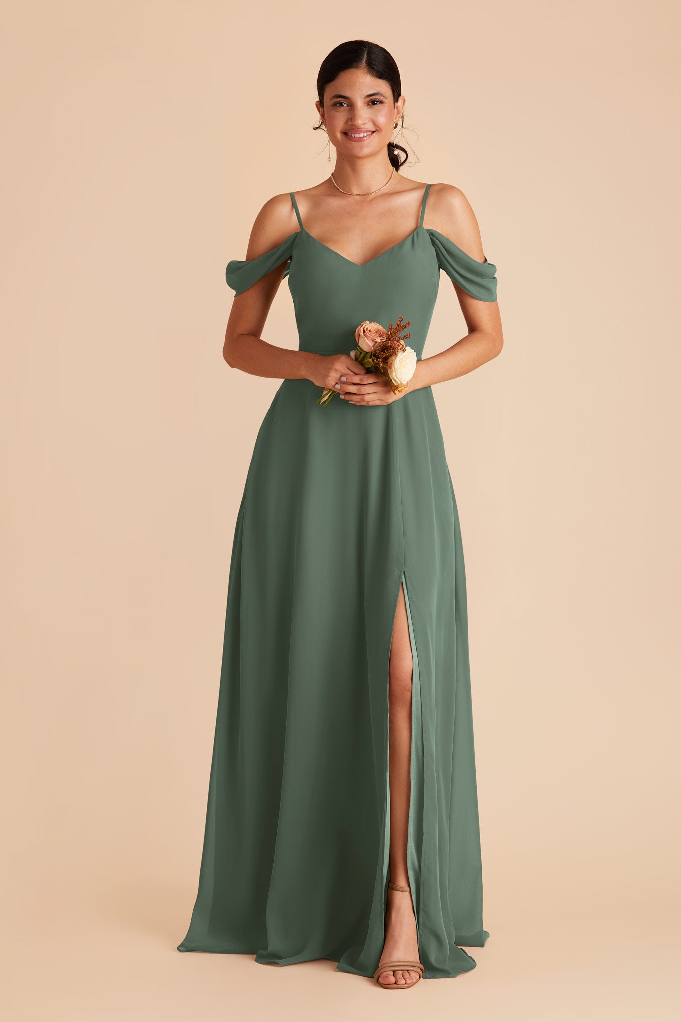 Convertible Bridesmaid Dress with Detachable Sleeves | Devin