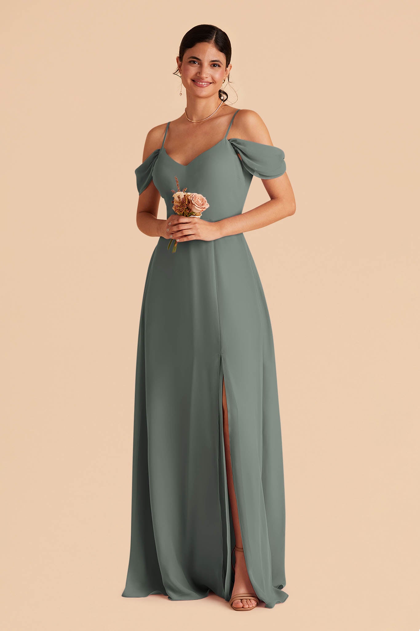 Convertible Bridesmaid Dress with Detachable Sleeves | Devin