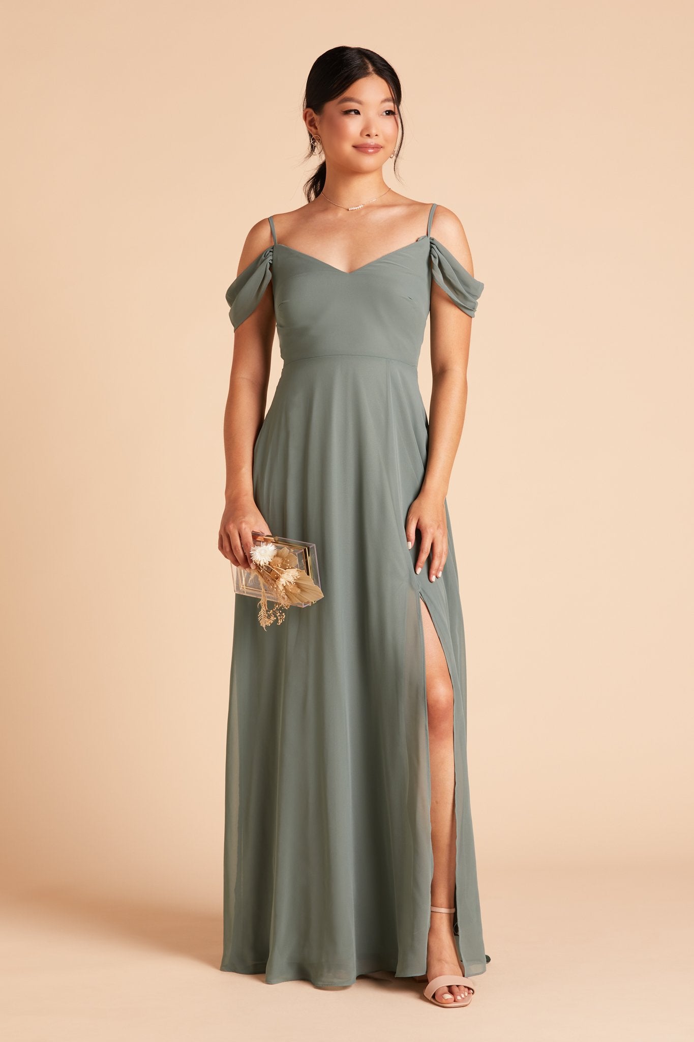 Convertible Bridesmaid Dress with Detachable Sleeves | Devin