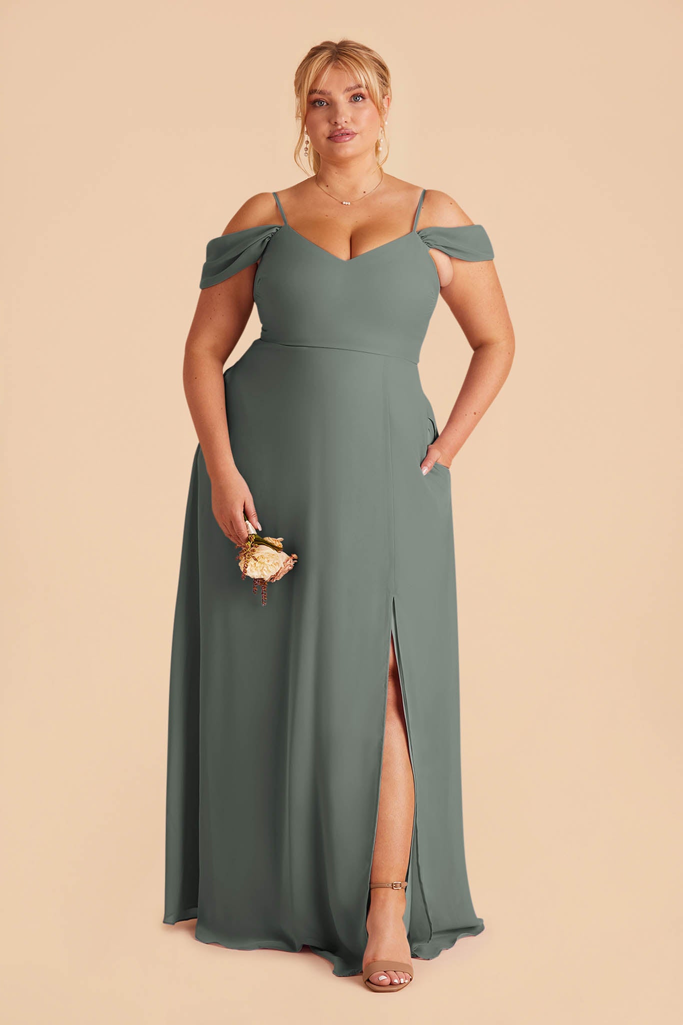 Convertible Bridesmaid Dress with Detachable Sleeves | Devin