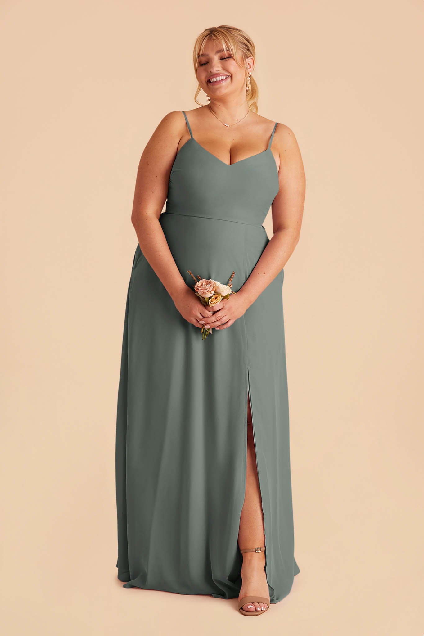 Convertible Bridesmaid Dress with Detachable Sleeves | Devin