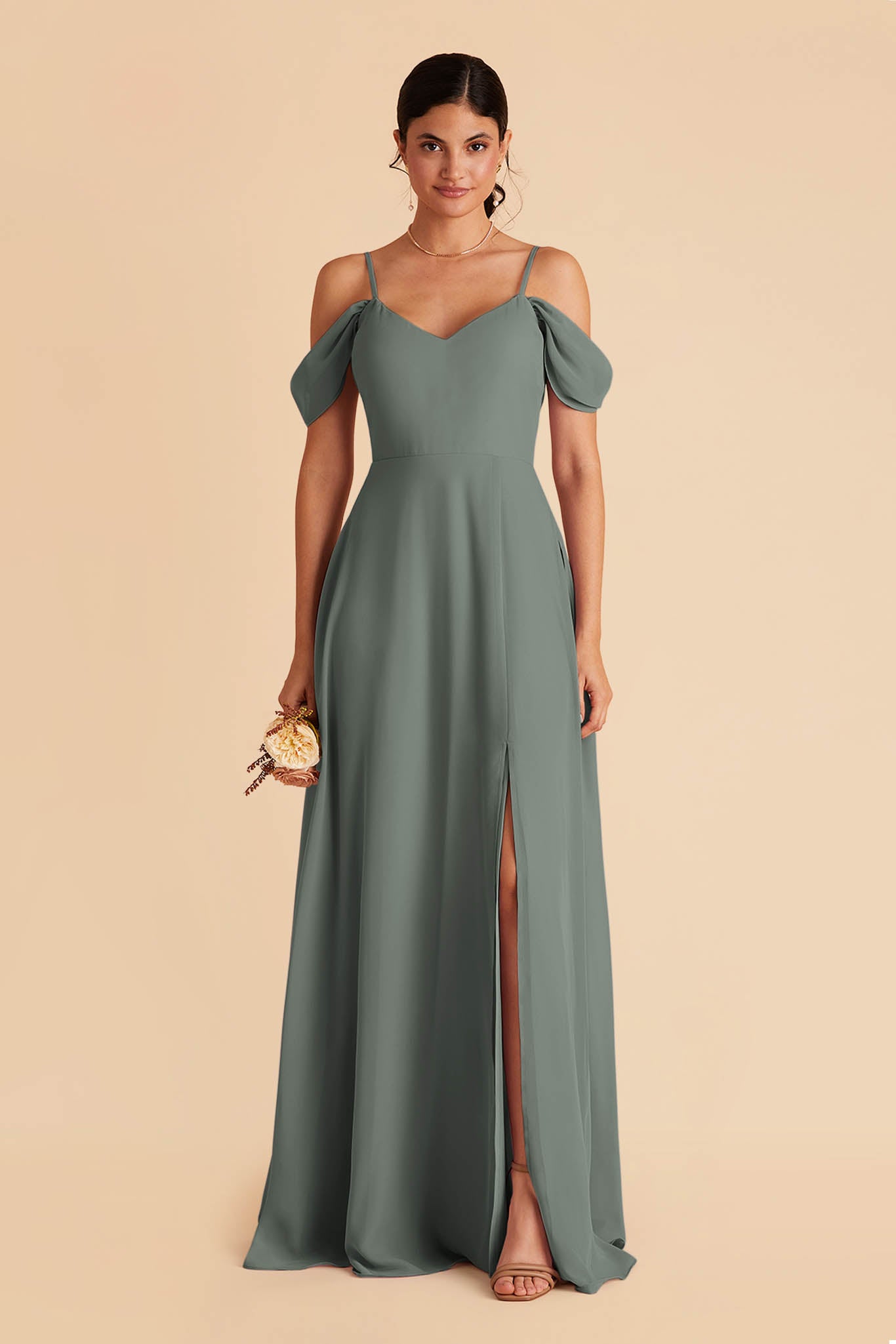 Convertible Bridesmaid Dress with Detachable Sleeves | Devin