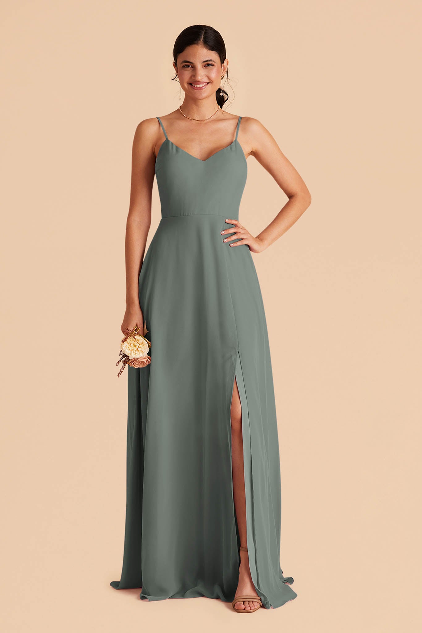 Convertible Bridesmaid Dress with Detachable Sleeves | Devin