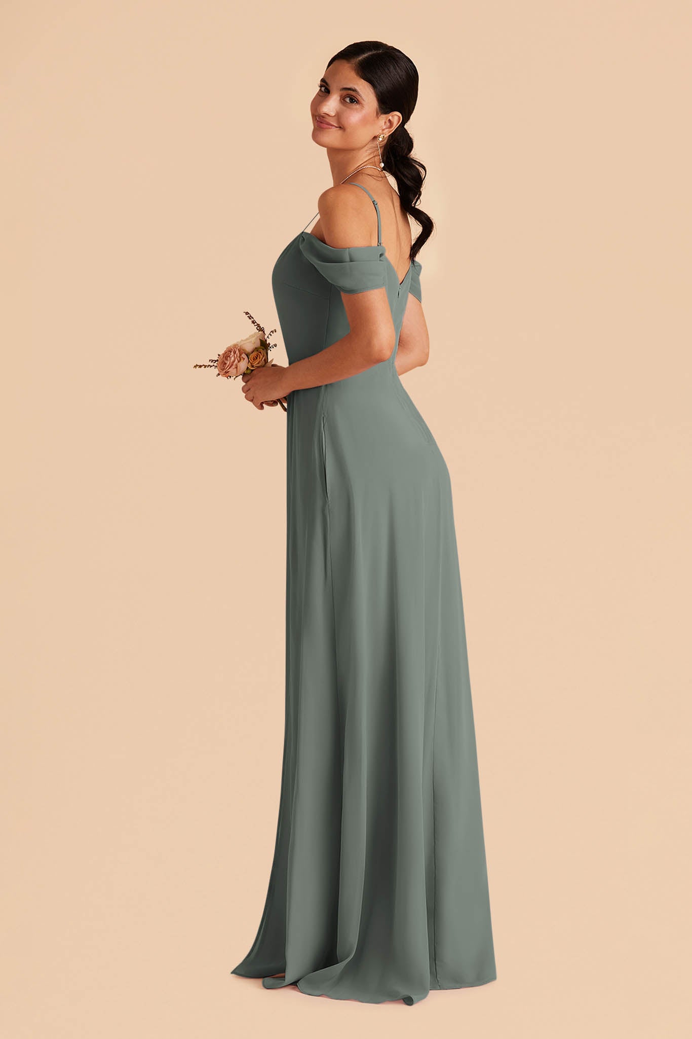 Convertible Bridesmaid Dress with Detachable Sleeves | Devin