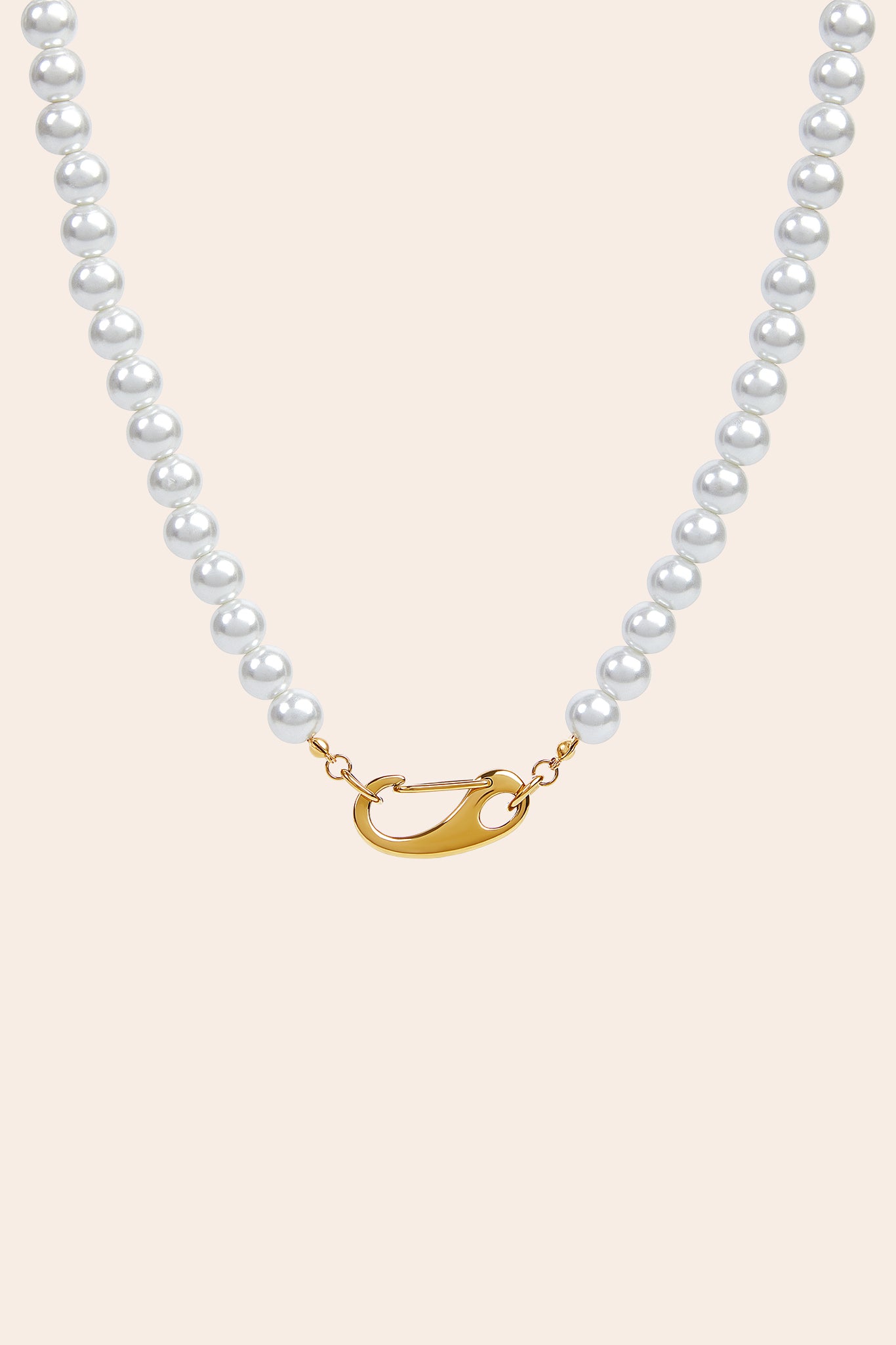 Gold Pearl Statement Necklace with Oversized Clasp | Petit Moments