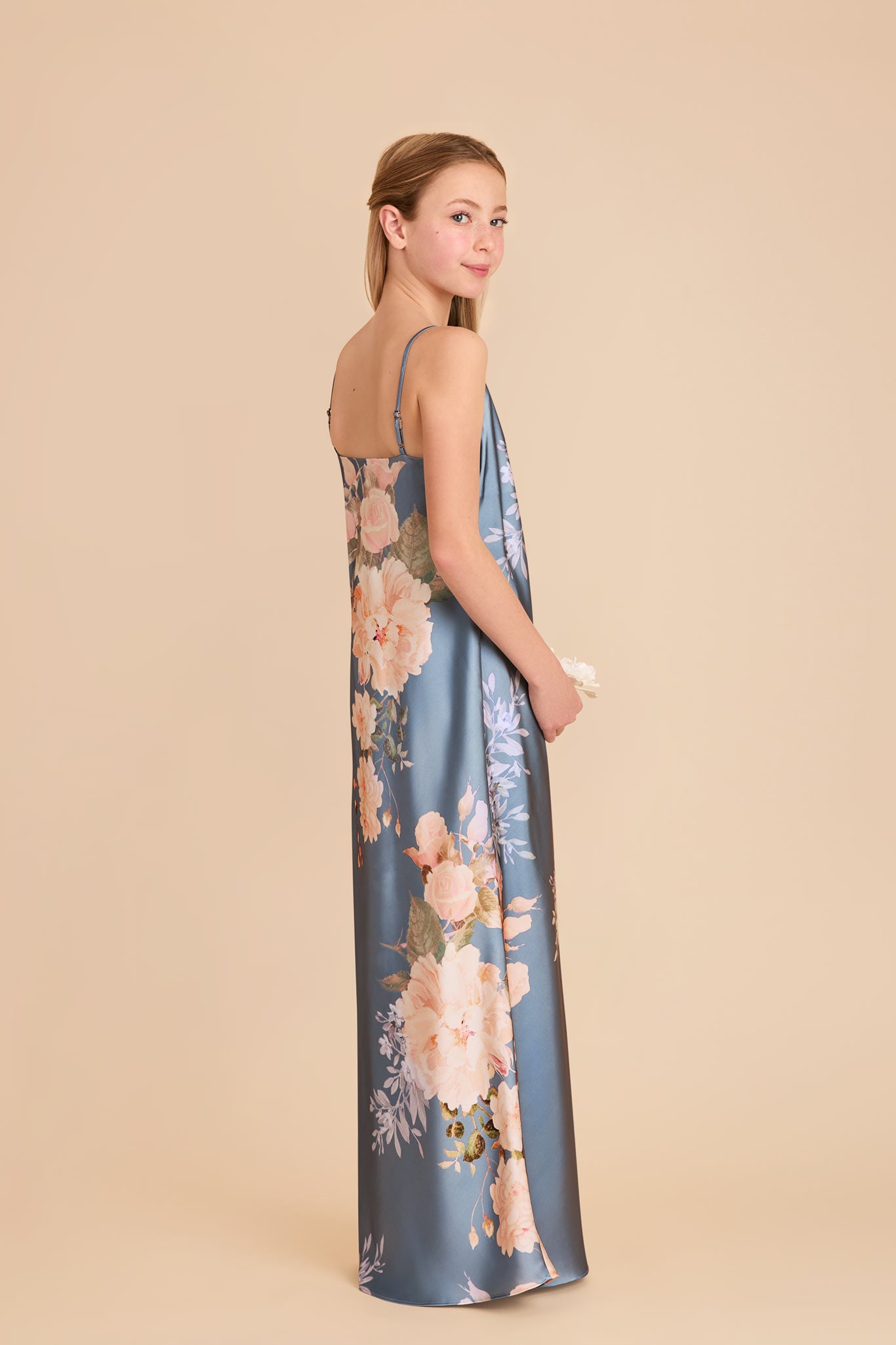 Matte Satin Cowl Neck Dress for Bridesmaids | Elisa Junior