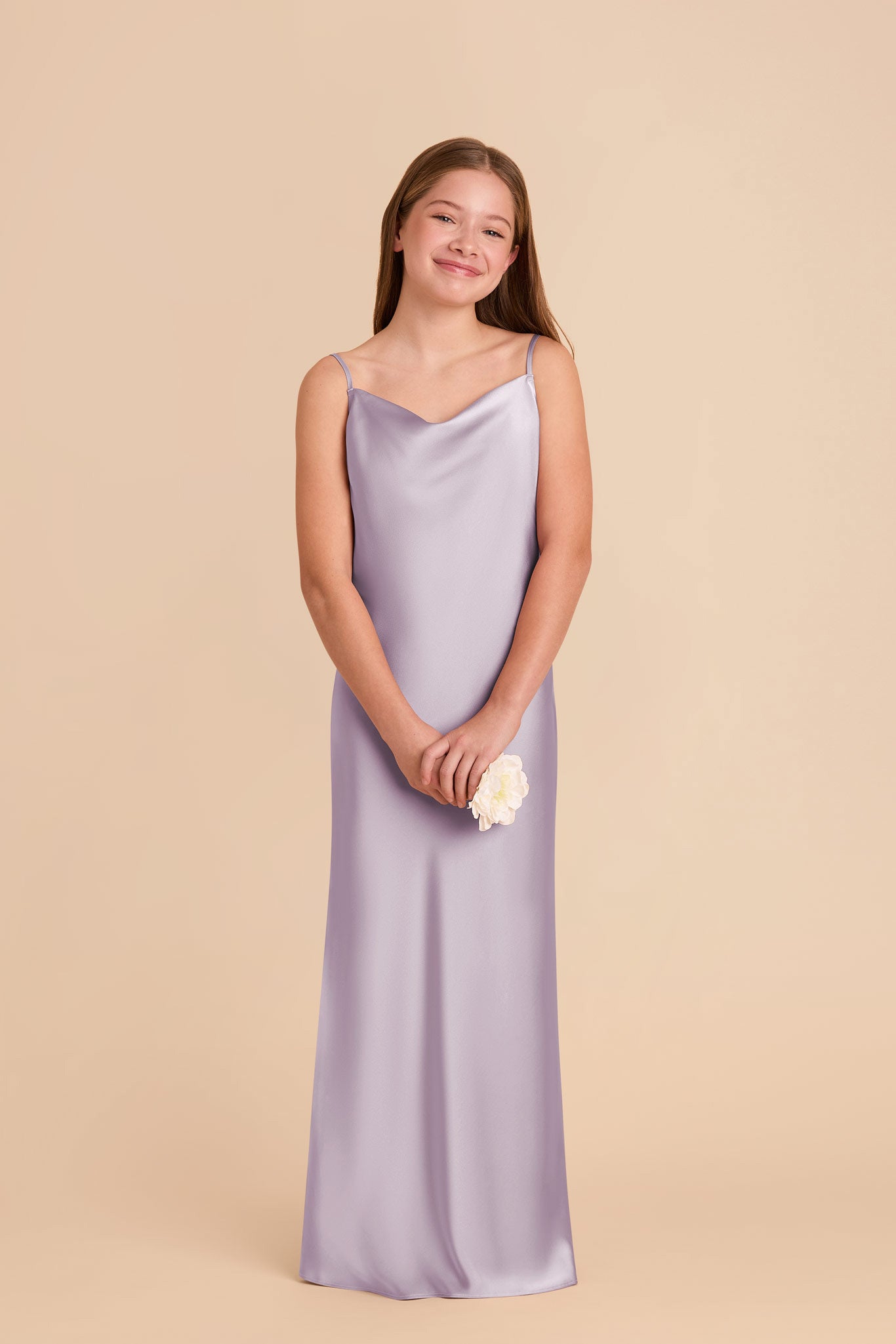 Matte Satin Slip Dress with Cowl Neckline | Elisa Junior