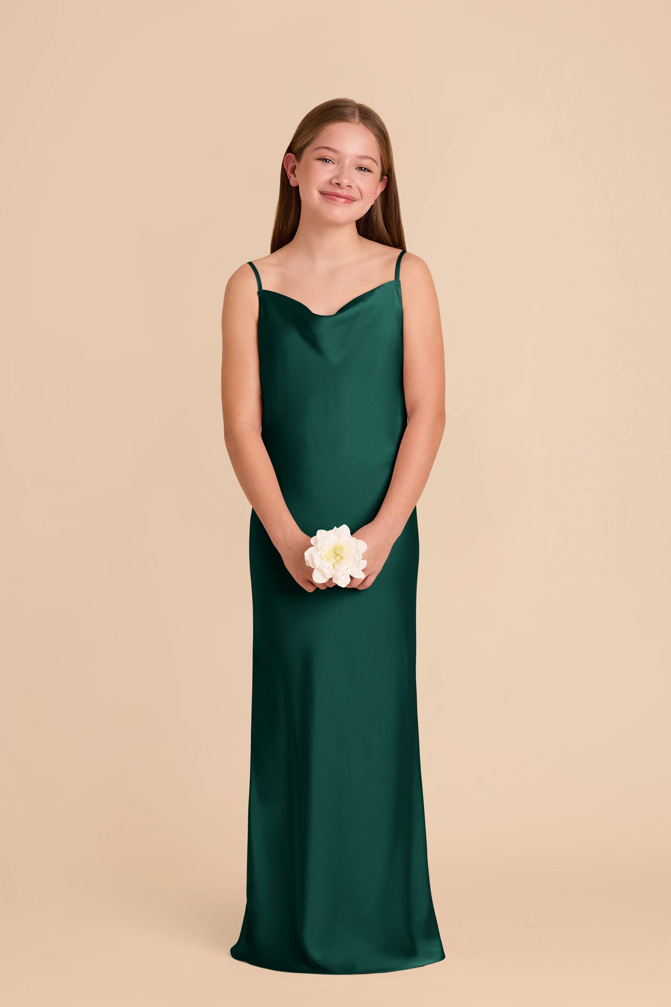 Matte Satin Slip Dress with Cowl Neckline | Elisa Junior