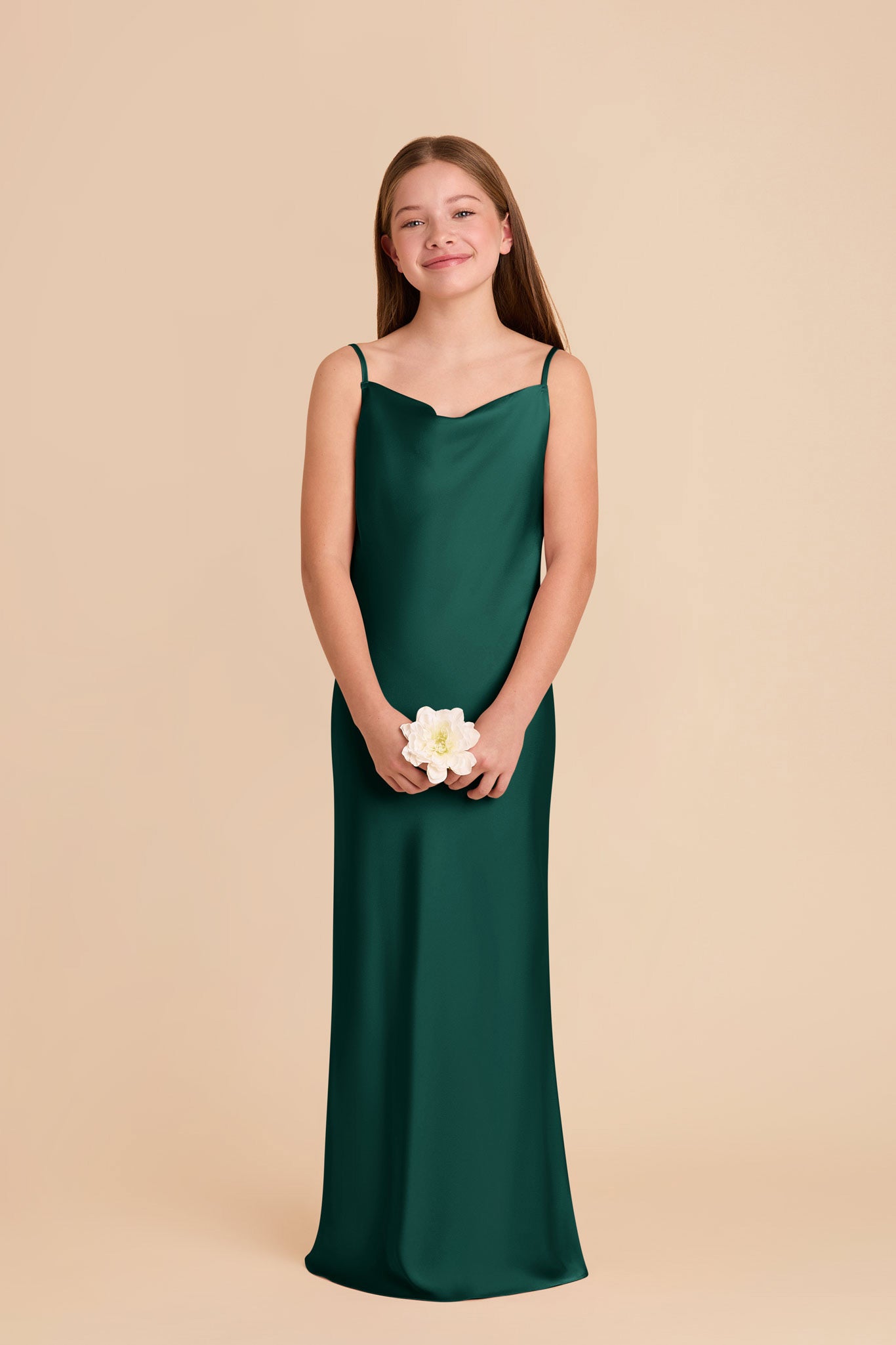 Matte Satin Slip Dress with Cowl Neckline | Elisa Junior