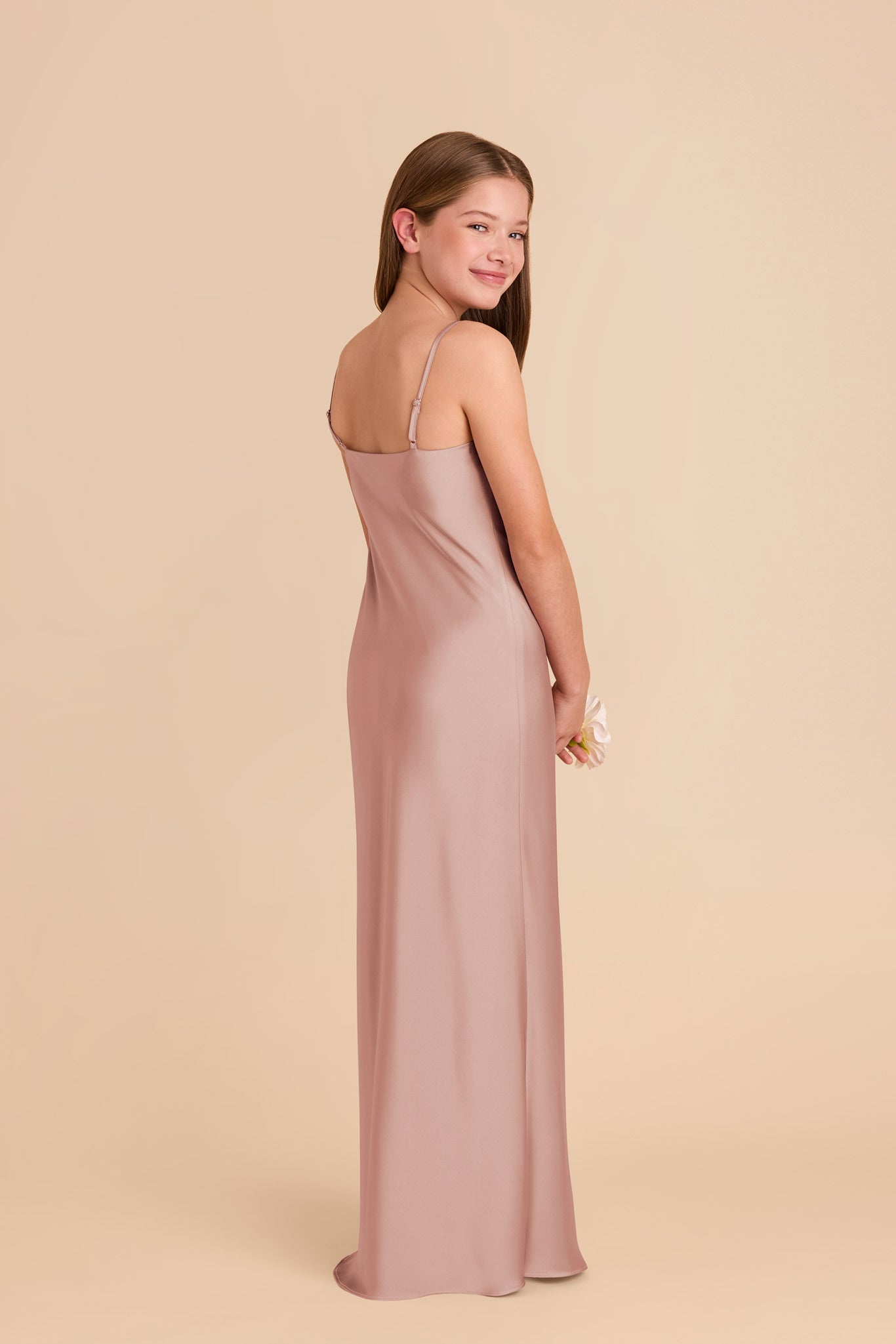 Matte Satin Slip Dress with Cowl Neck | Elisa Junior