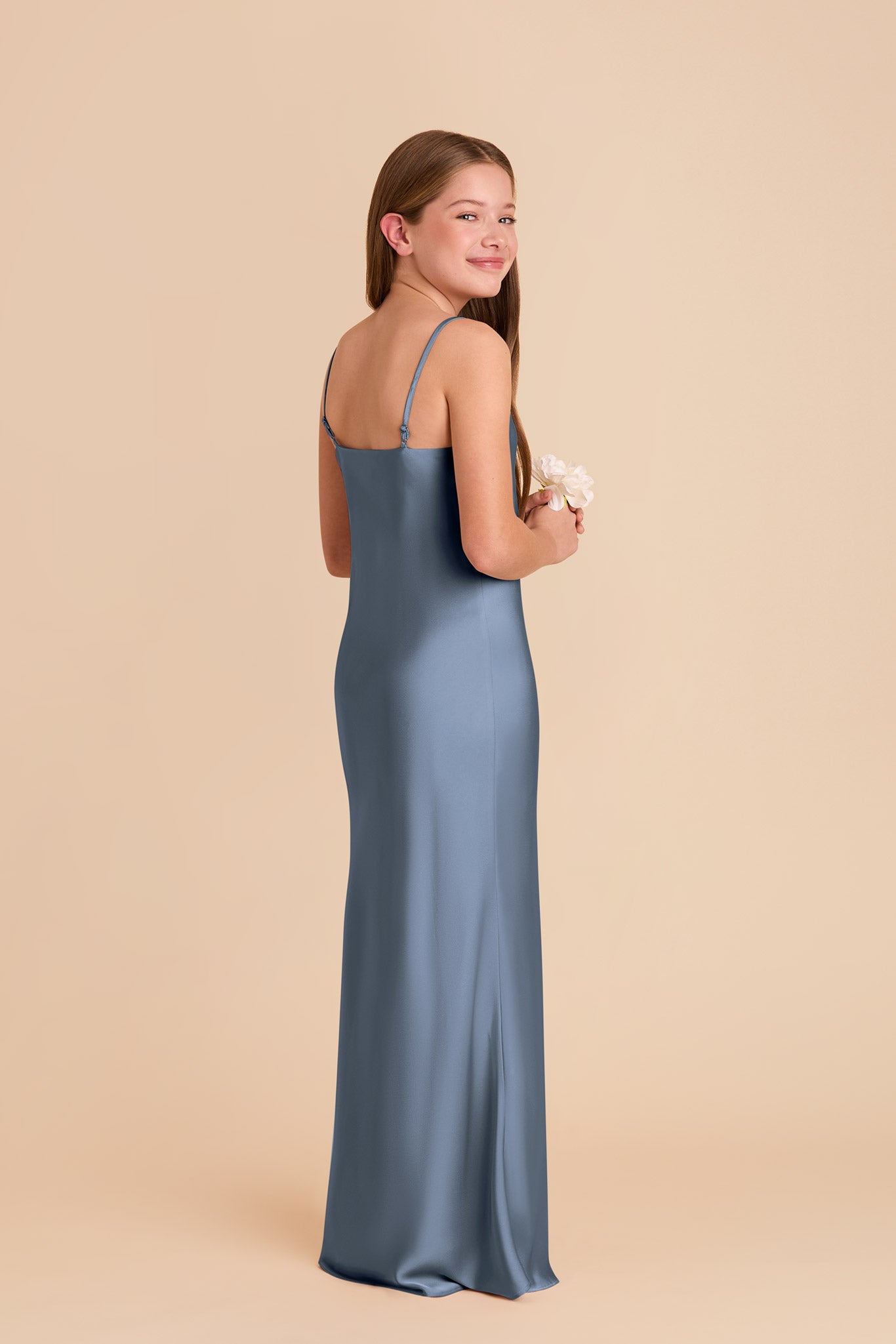 Matte Satin Slip Dress with Cowl Neckline | Elisa Junior