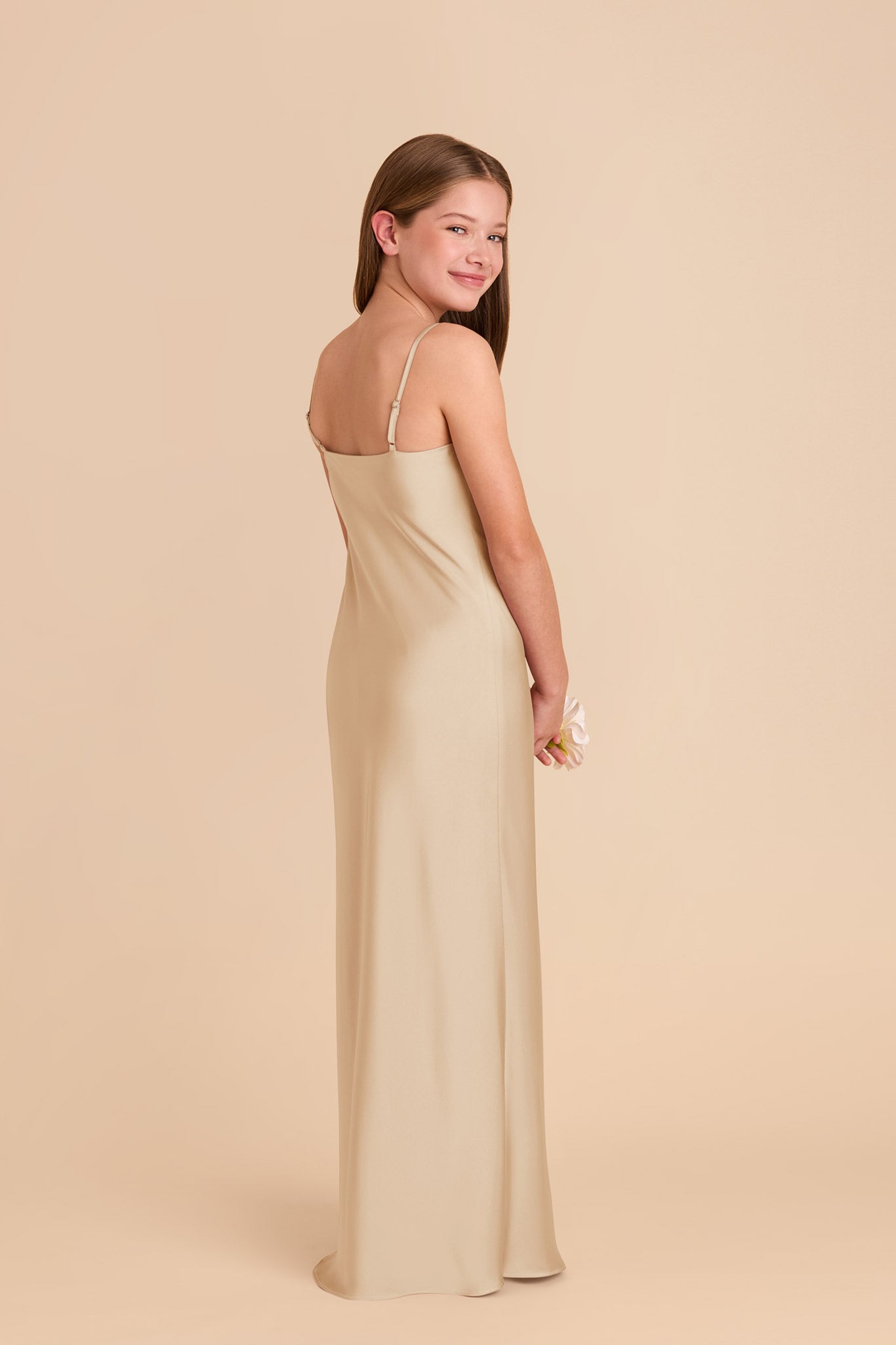 Matte Satin Slip Dress with Cowl Neckline | Elisa Junior