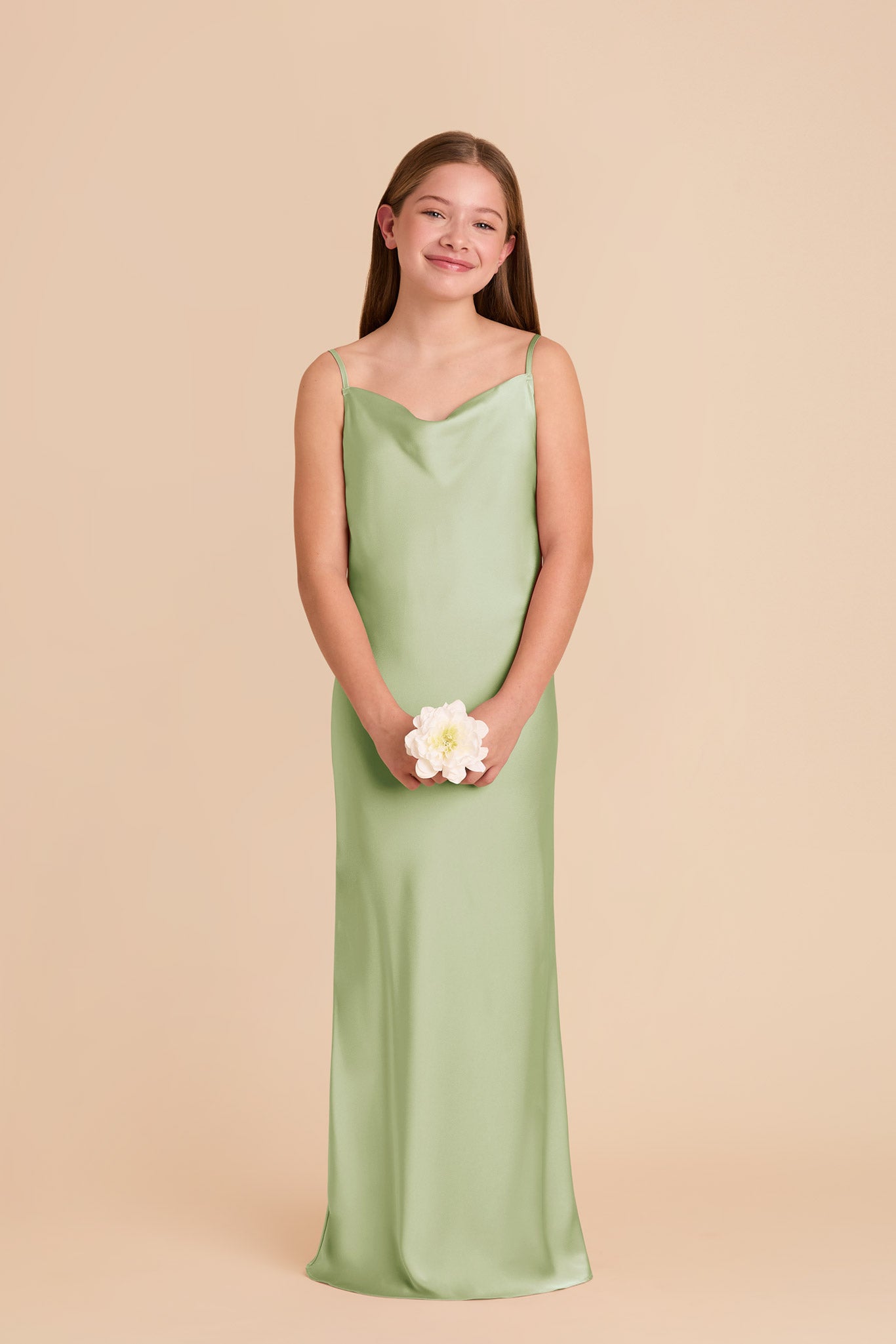 Matte Satin Slip Dress with Cowl Neckline | Elisa Junior