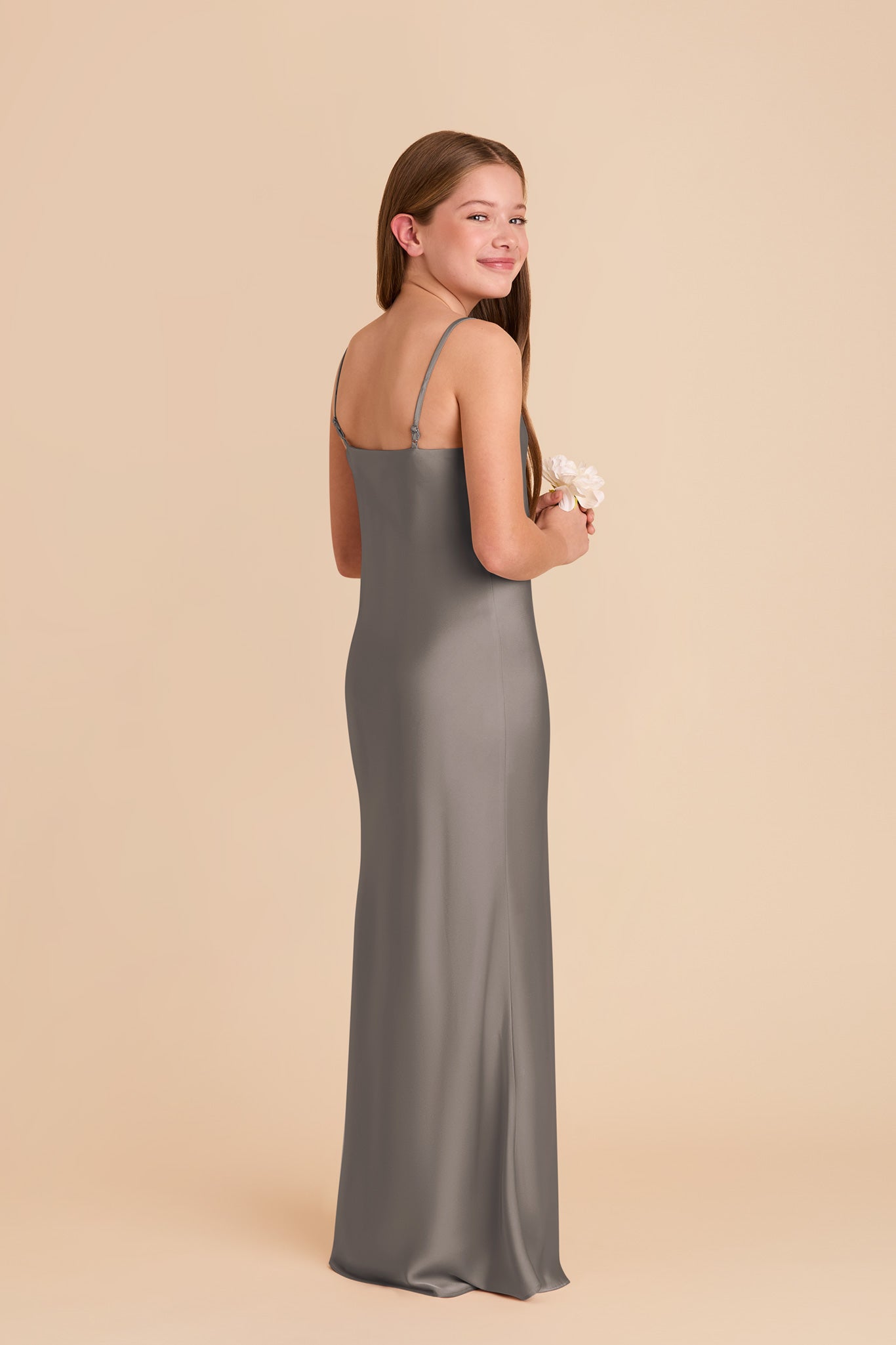 Matte Satin Slip Dress with Cowl Neckline | Elisa Junior