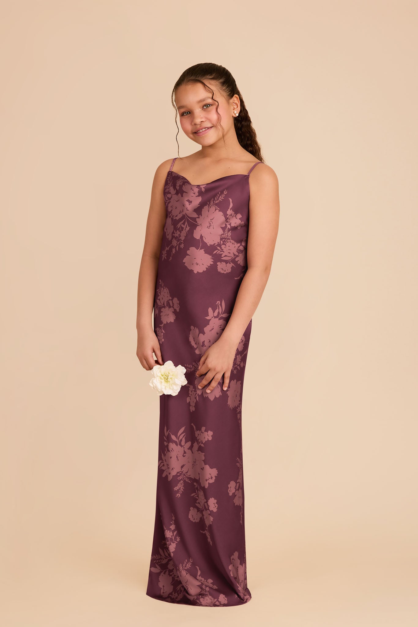 Matte Satin Slip Dress with Cowl Neckline | Elisa Junior