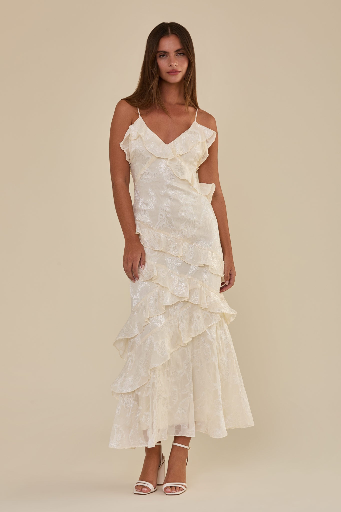 Bohemian Ruffle Dress for Bridal Showers | Emerson Ivory
