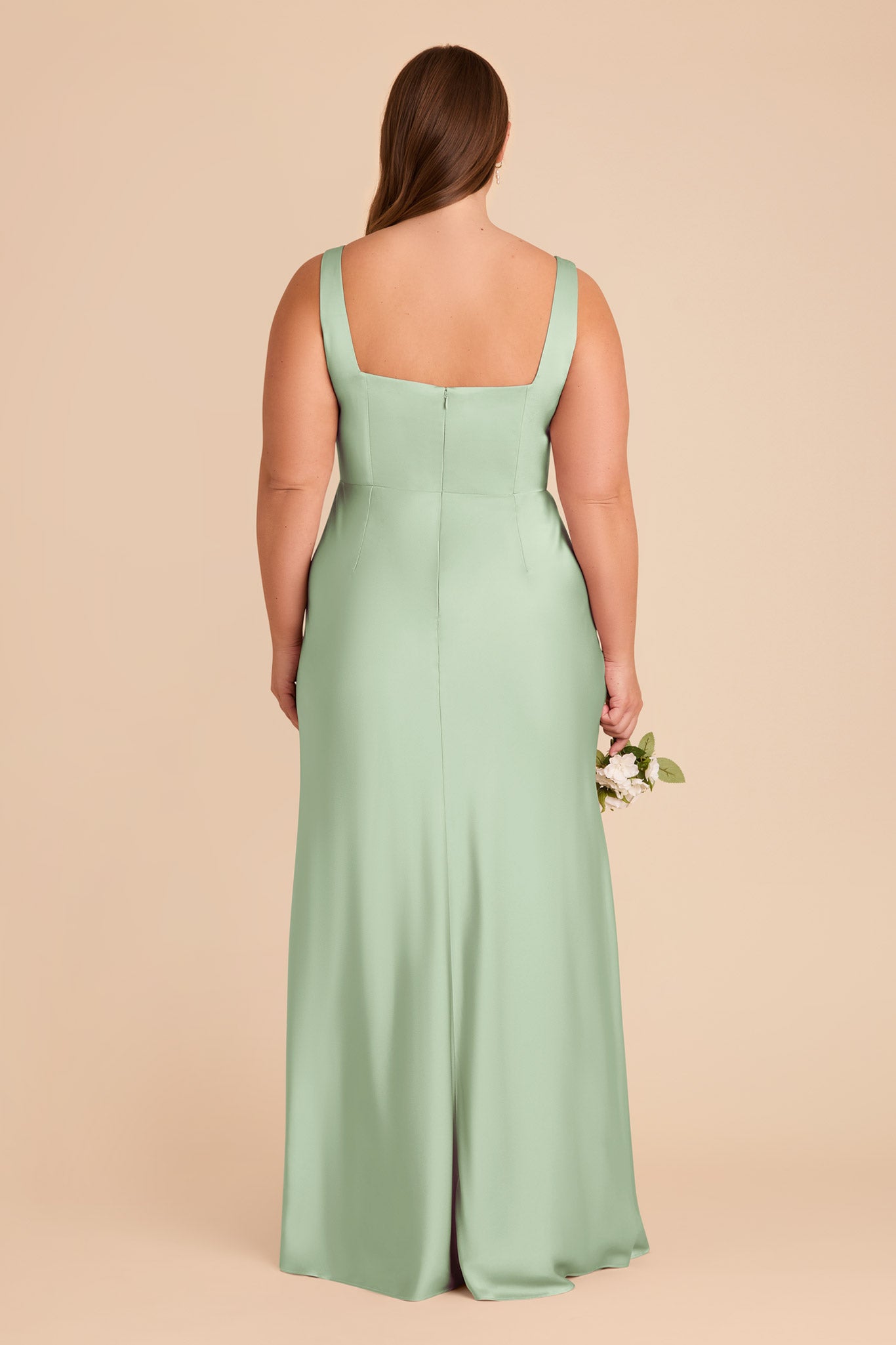 Convertible Satin Dress with Bows | Alex - Pistachio