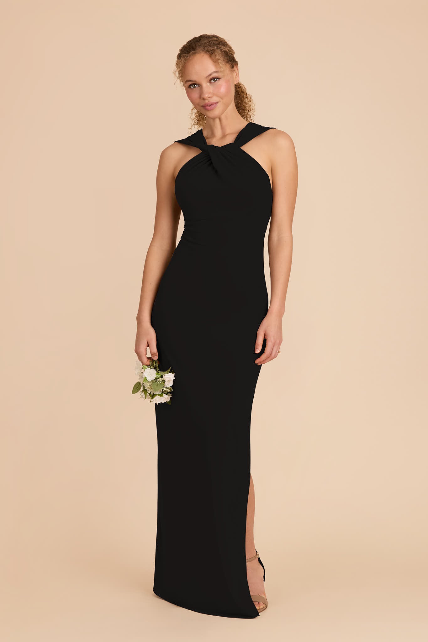 Luxe Knit Dress with Twisted Neckline & Figure-Hugging Fit | Erica