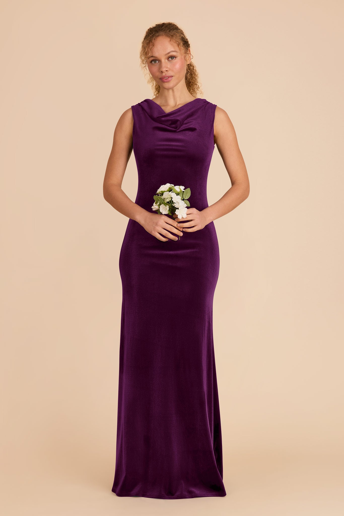 Ruched Velvet Cowl Neck Dress | Fallon Fig
